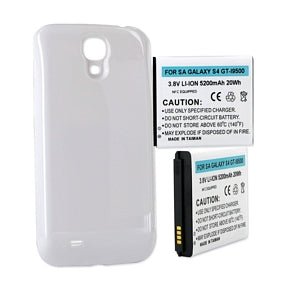 Original Samsung Galaxy S4 Battery with White Cover - 3000mAh Replacement Battery for Samsung Galaxy S4 (i9500, i9505) - Long-Lasting Power for Gaming, Streaming & Daily Use