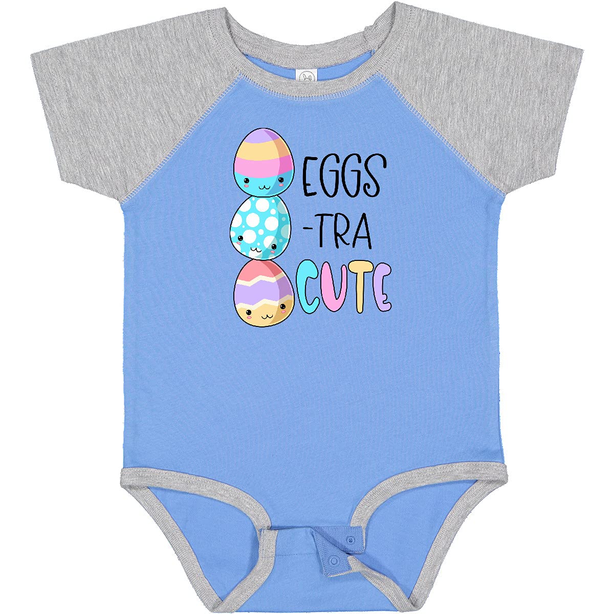 Inktastic Eggs-tra Cute Fun Easter Eggs Baby Bodysuit - Adorable Easter Outfit for Infants & Toddlers - Perfect for Easter Photos, Egg Hunts & Family Gatherings