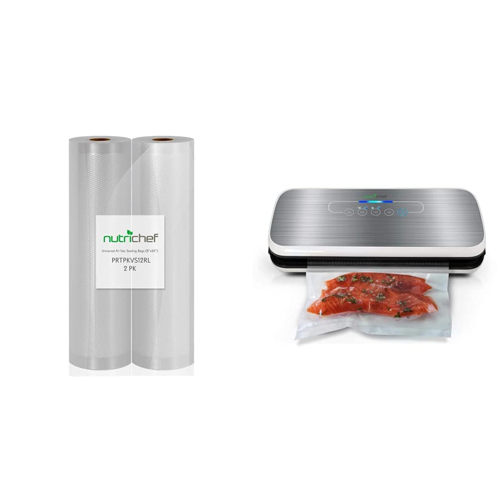 NutriChef Premium Vacuum Sealer Bags (2 Pack) - 8