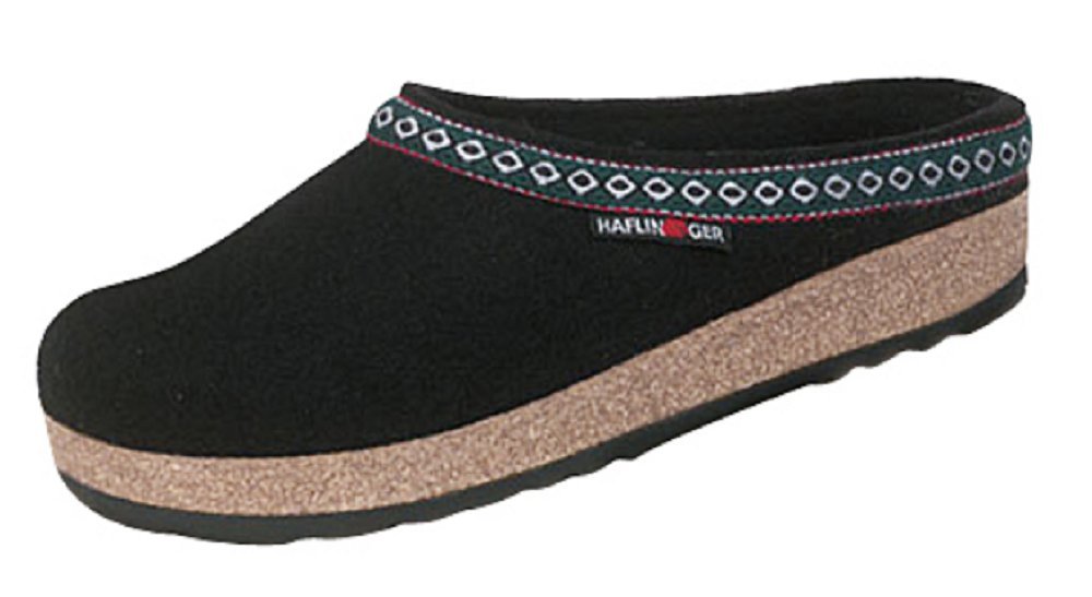 HAFLINGER Men's Comfort Clogs - Soft Wool Felt Slippers with Arch Support for Indoor & Outdoor Use - Perfect for Home, Garden, and Casual Wear
