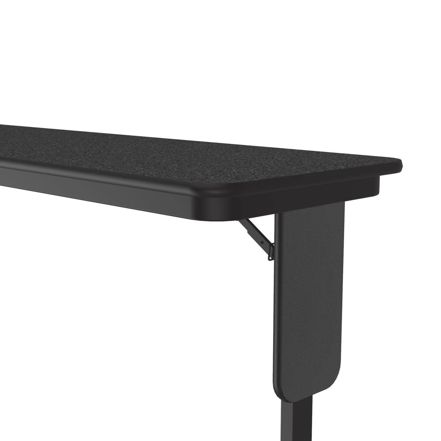 SP 18x60 Contemporary Metal/Wood Folding Seminar Table in Black Granite - Durable Conference & Event Table for Office, Classroom, Meeting & Banquet Use