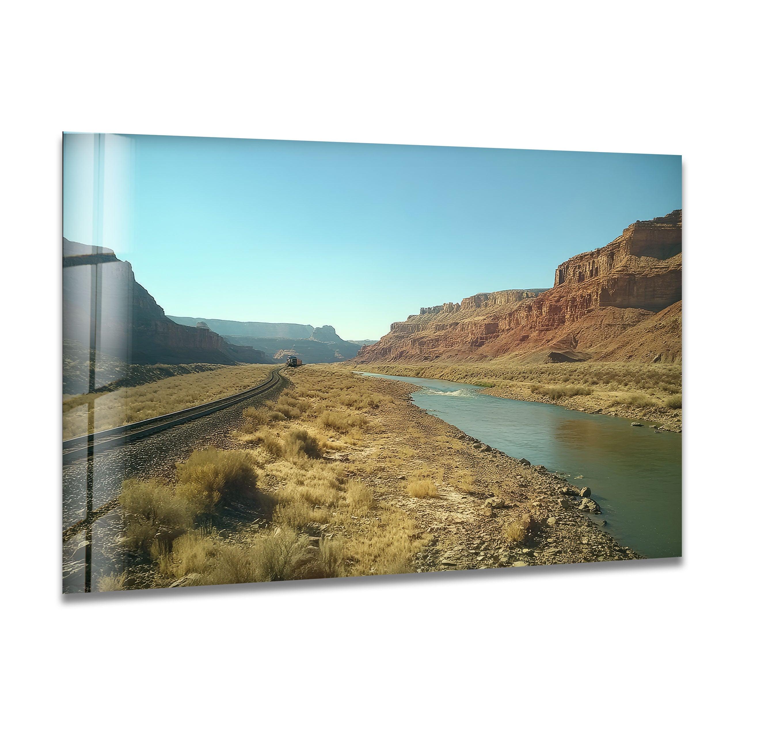 Stunning Utah Mountains Glass Wall Art - Handcrafted Landscape Decor for Living Room, Bedroom & Office | Perfect Gift for Nature Lovers