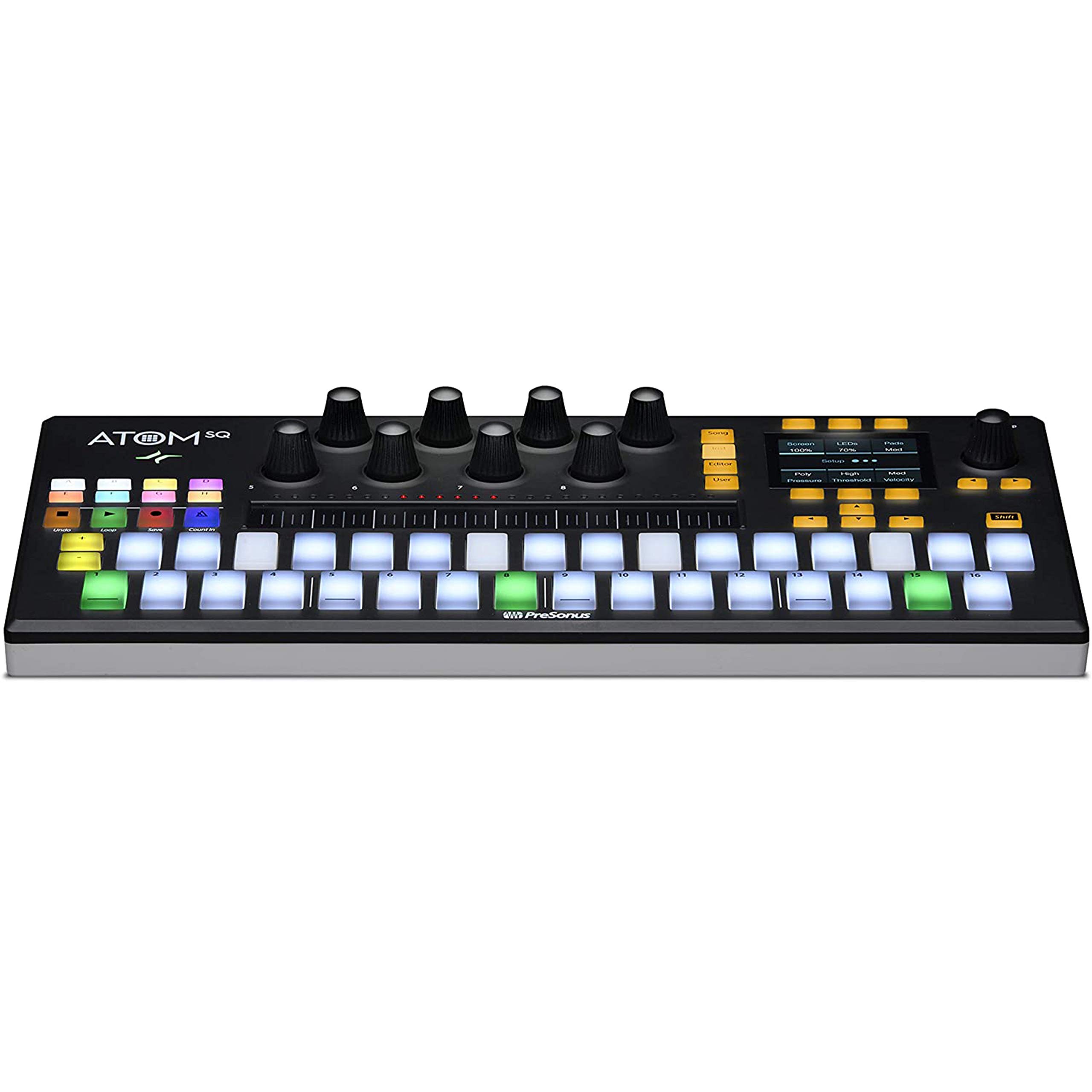 PreSonus Atom SQ MIDI Keyboard Controller - 32-Velocity Hybrid Keyboard/Pad for Music Production & Performance | Includes Gravity Magnet Phone Holder & XLR Cables | Perfect for Home Studio Recording, Live Performances & Beat Making