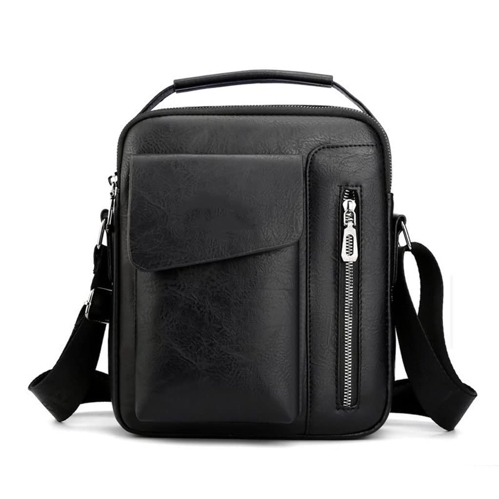 Vintage PU Leather Men's Crossbody Shoulder Bag - Casual Messenger Bag for Men with Large Capacity (Color: A) - Perfect for Travel, Work, and Everyday Use
