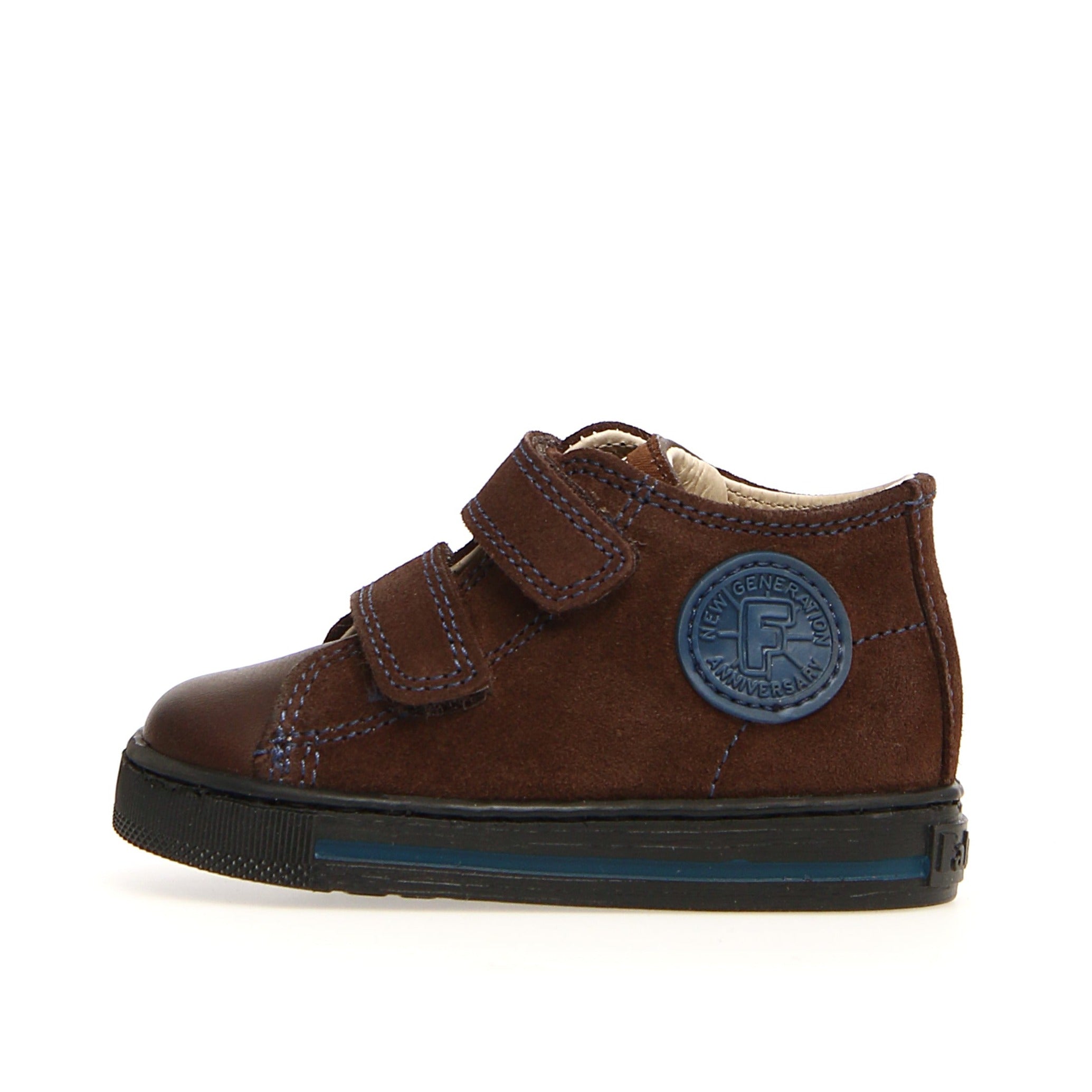 Falcotto Kids' Michael Fashion Sneakers for Boys & Girls - Dark Brown & Indigo - Comfortable Casual Shoes for School, Play & Everyday Wear
