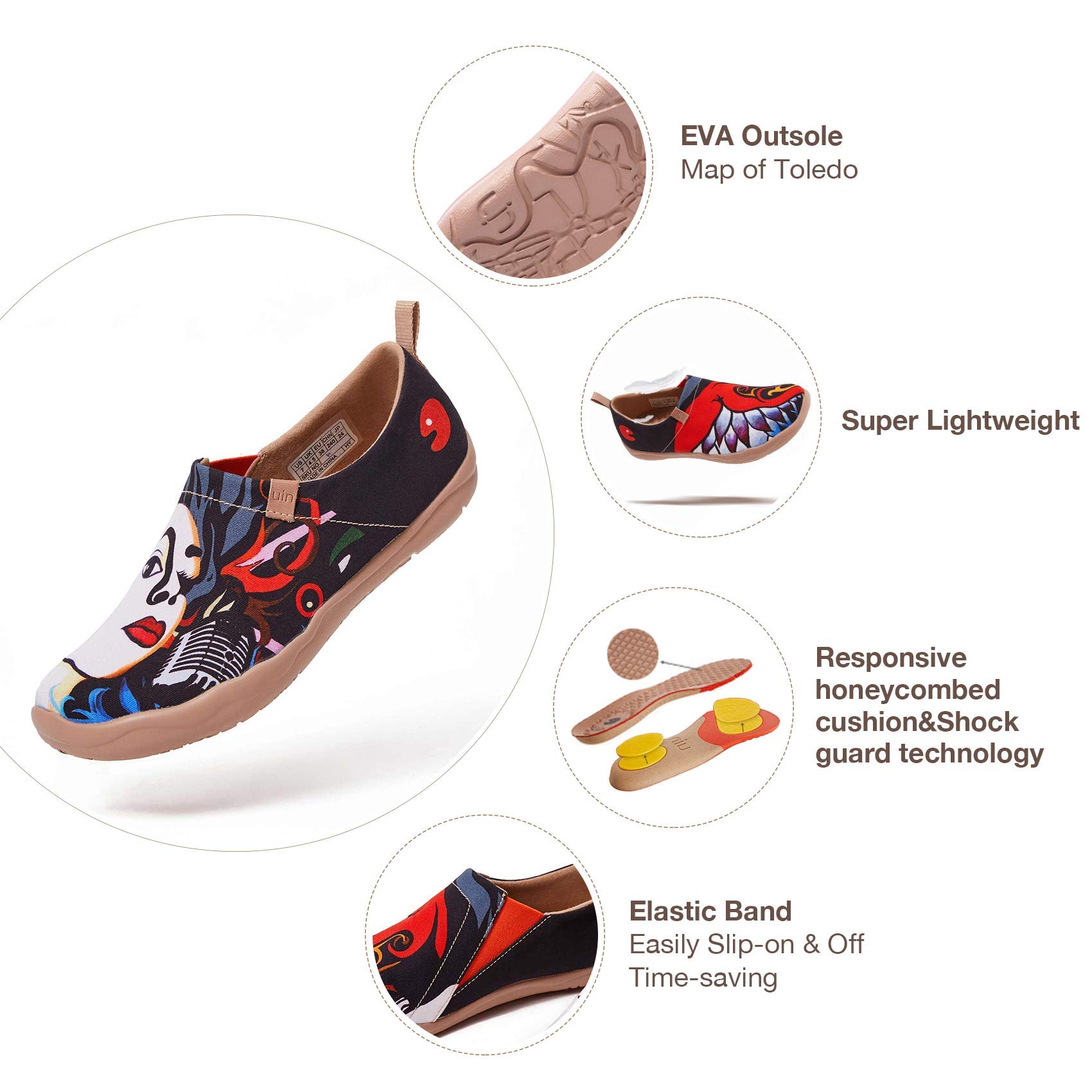 UIN Women's Sneakers - Comfortable Walking Shoes & Fashion Loafers for Casual Wear, Travel, and Everyday Outfits
