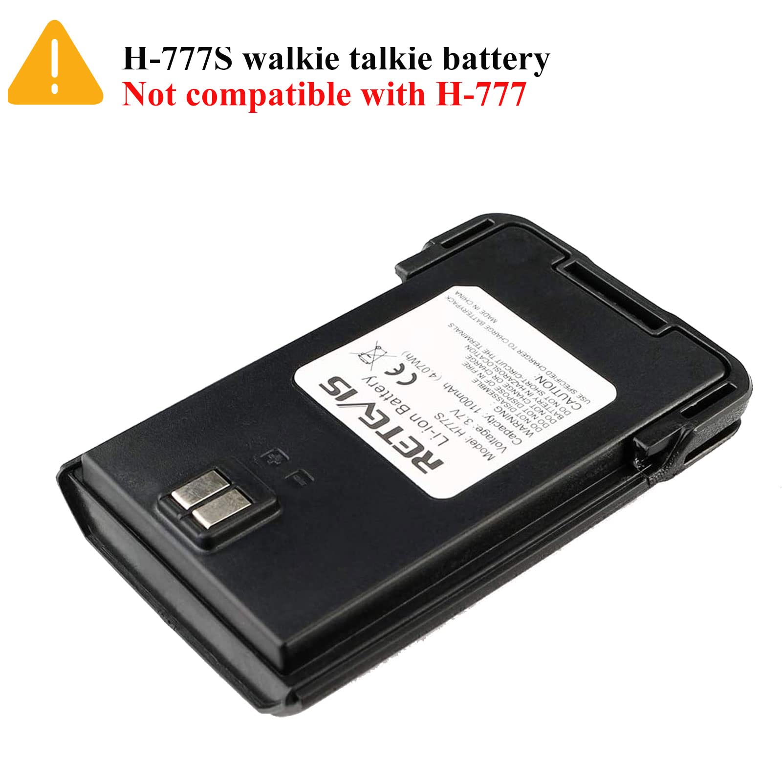 Retevis H-777S Walkie Talkie Battery - 1100mAh Rechargeable Battery for 2 Way Radios, 3.7V Replacement Battery (1 Pack) - Perfect for Outdoor Adventures, Construction Sites, and Emergency Communication
