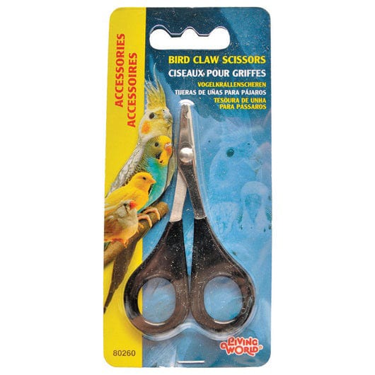 Living World Bird Claw Scissors - Safe & Easy Nail Trimmer for Small & Medium Birds - Perfect for Parrots, Cockatiels, Lovebirds at Home or Vet Use