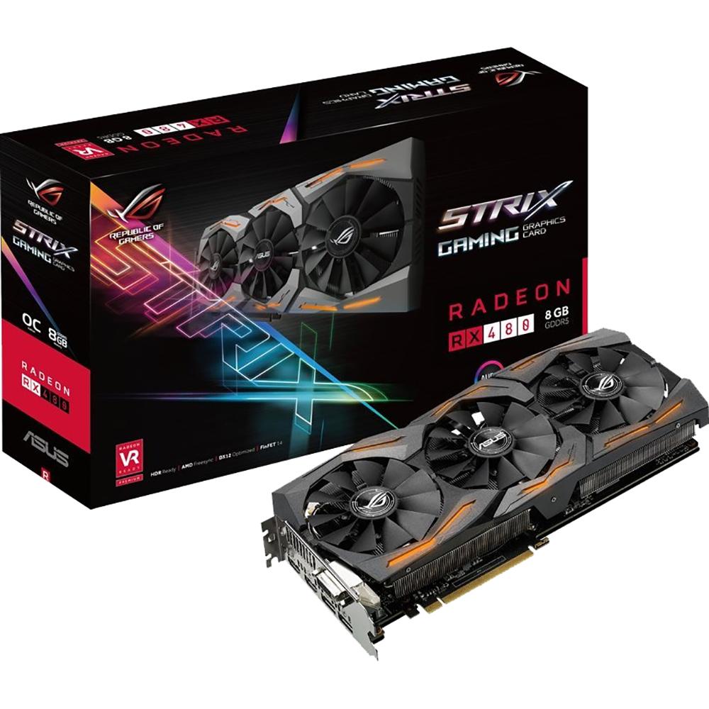 ASUS ROG Strix Radeon RX 480 8GB GDDR5 OC Edition Graphics Card with DP 1.4 & HDMI 2.0 - AMD Polaris Architecture for Gaming, VR & 4K Video Editing