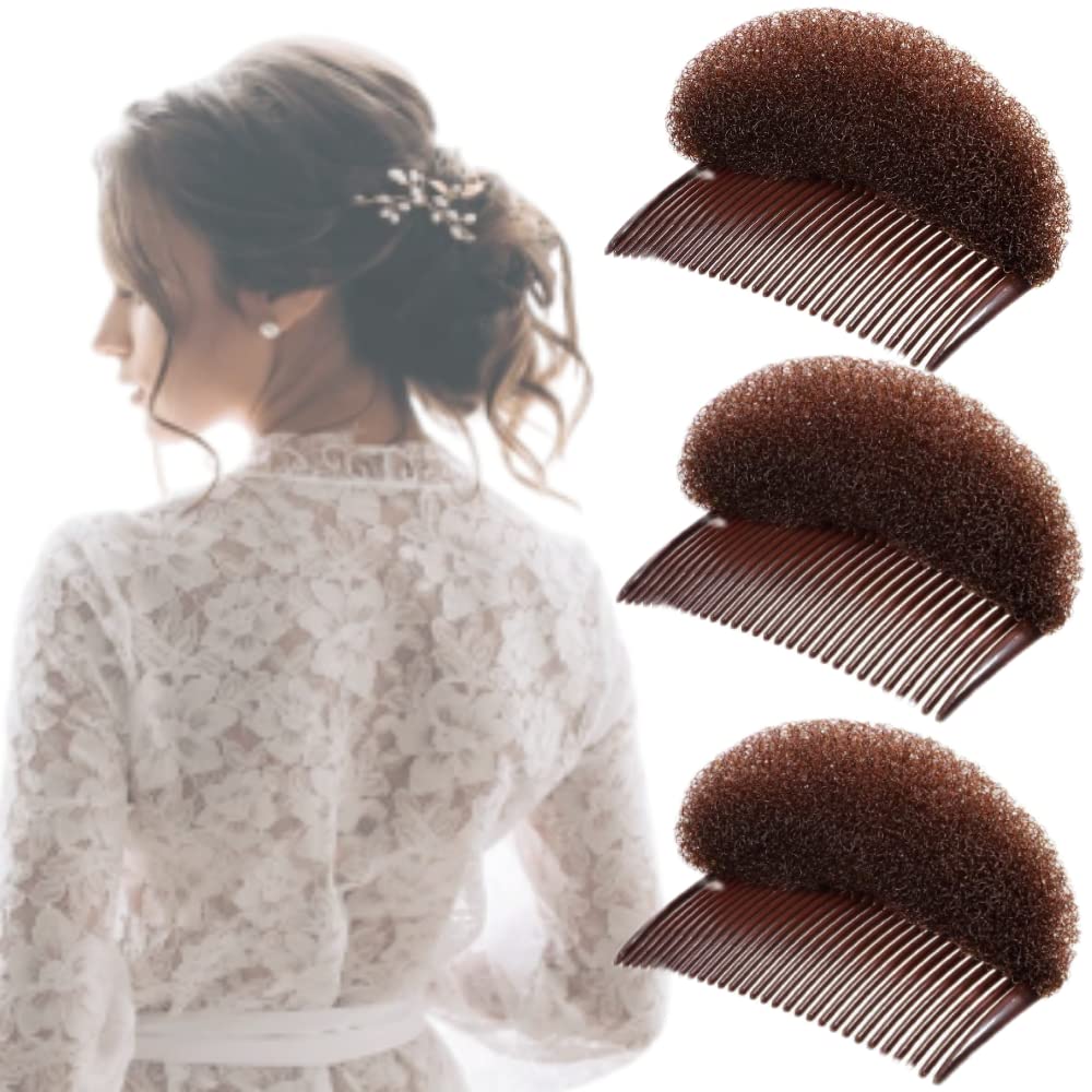 3 Pcs Hair Bump Insert Comb Sponge Foam Hair Base Styling Tool - Volumizing Hair Pads for Women's Party, Wedding & Special Occasions - Perfect for Updos, Ponytails & Formal Hairstyles