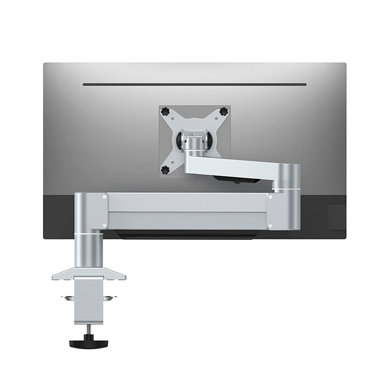 Heavy Duty Single Monitor Desk Mount - Adjustable Robotic Arm Stand for 22 to 43 Inch Flat/Curved Screens (Supports Up to 26.4 lbs) - Perfect for Home Office, Gaming Setup & Workspace Ergonomics