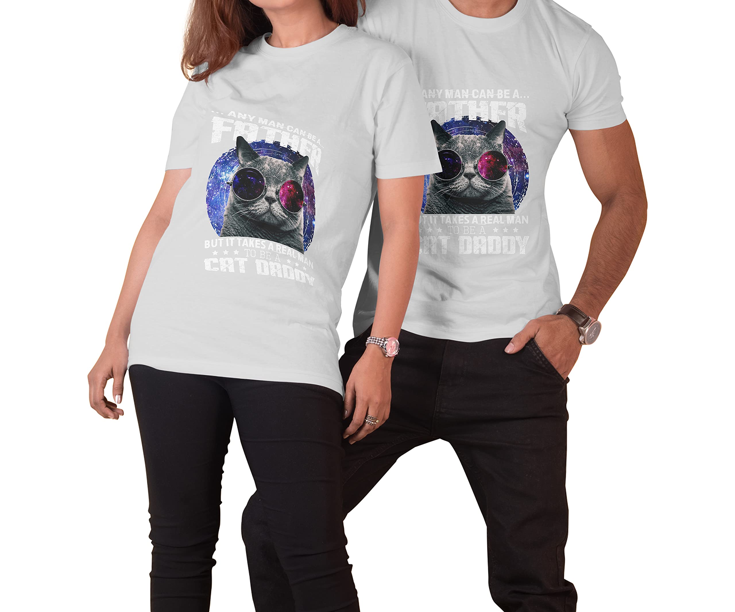 Any Man Can Be A Father But It Takes A Real Man to Be A Cat Daddy T-Shirt - Funny Cat Lover Gift for Men - Kelly Green 4XL - Perfect for Cat Dads, Father's Day & Pet Lovers