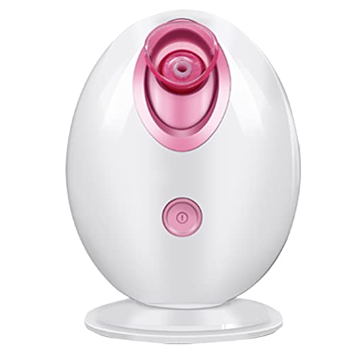 FOMIYES Mini Egg Facial Steamer - Portable Face Mist Humidifier with US Plug (White & Pink) for Deep Cleansing, Moisturizing & Spa Relaxation | Perfect for Home Skincare, Travel & Salon Treatments