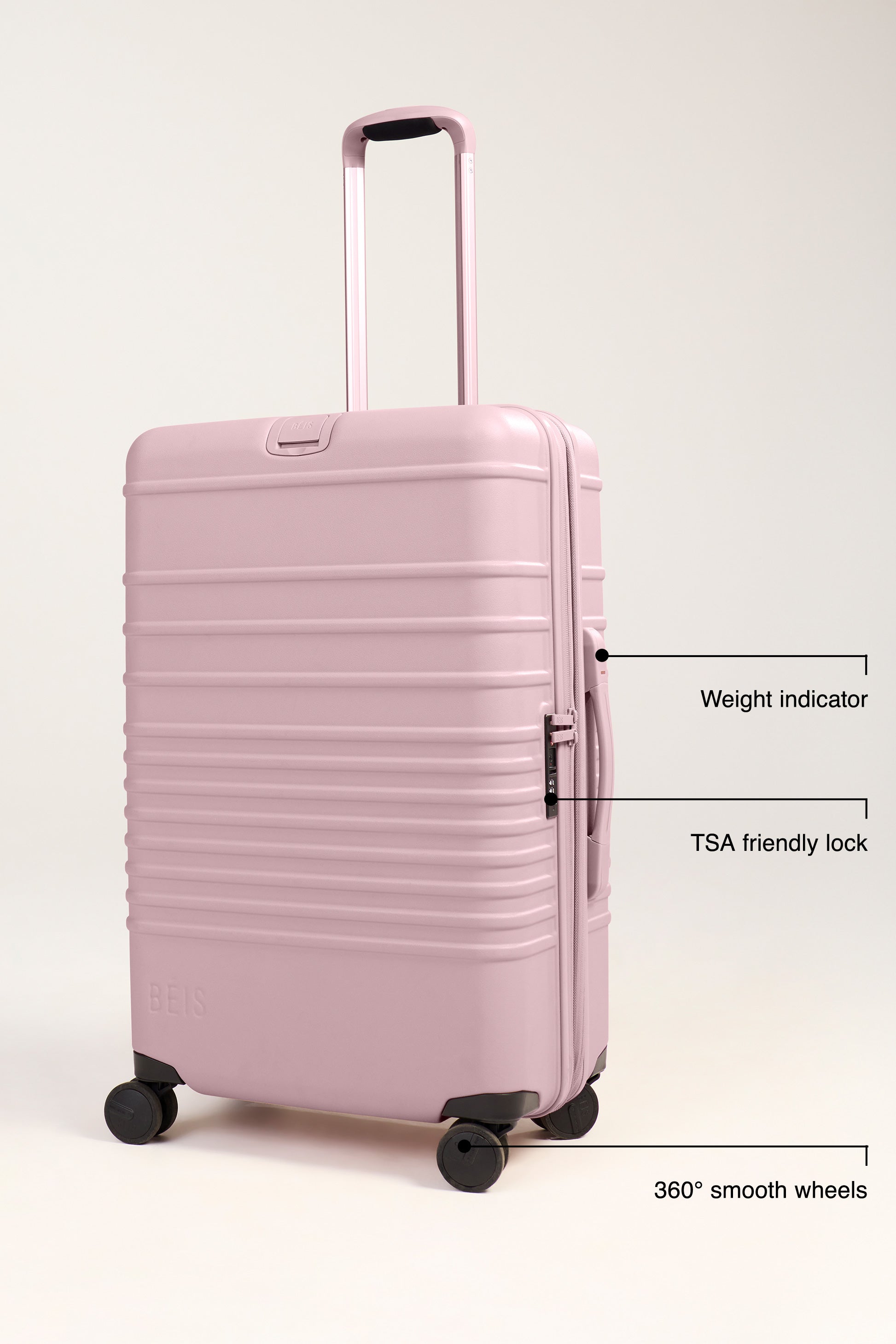 Atlas Pink Medium Check-In Roller Luggage - Perfect for Air Travel & Weekend Getaways
