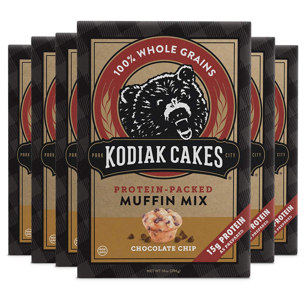 Kodiak Cakes Chocolate Chip Muffin Mix - 6 Pack | High Protein, Whole Grain Baking Mix | Perfect for Breakfast, Snacks & On-the-Go Energy