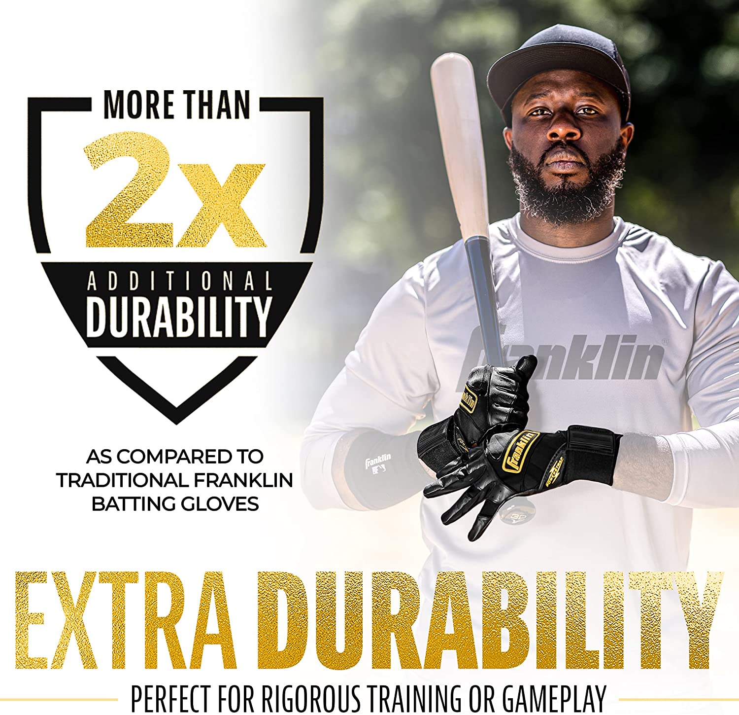 Franklin Powerstrap Infinite Series Adult Batting Gloves - Baseball & Softball Training Gloves for Hitting, Fielding & Practice - Durable & Comfortable Grip for Men & Women