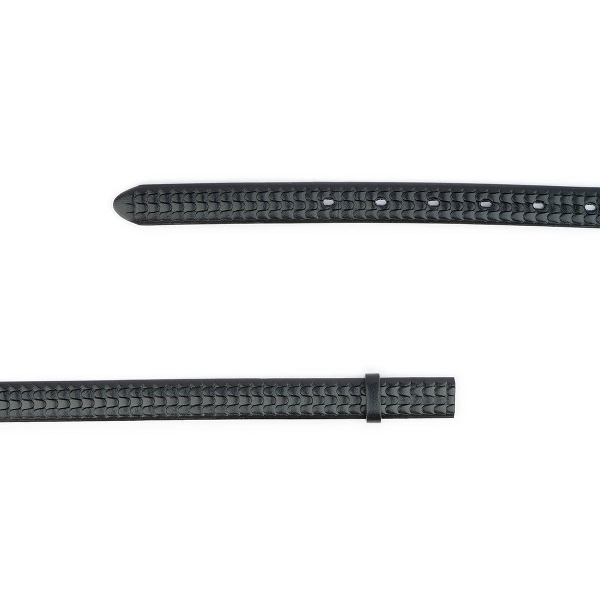 Genuine Black Embossed Leather Belt Strap for Cartier Buckle - Women's Replacement Accessory - Perfect for Formal Wear, Office Attire & Fashion Outfits