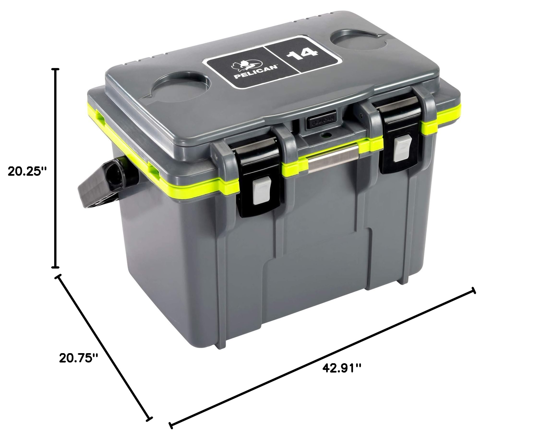 Pelican 14 Quart Cooler - Premium Heavy-Duty Insulated Cooler for Camping, Fishing, Beach & Outdoor Adventures - Keeps Ice for Days, Leakproof & Durable