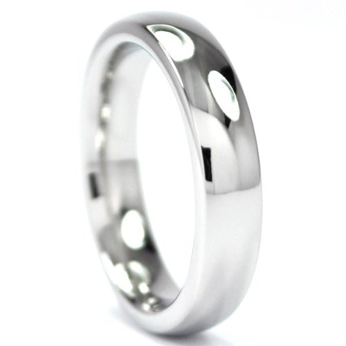 Premium Cobalt Chrome Ring for Men & Women - High Polish Mirror Finish Wedding Band - Perfect for Engagements, Anniversaries & Everyday Wear