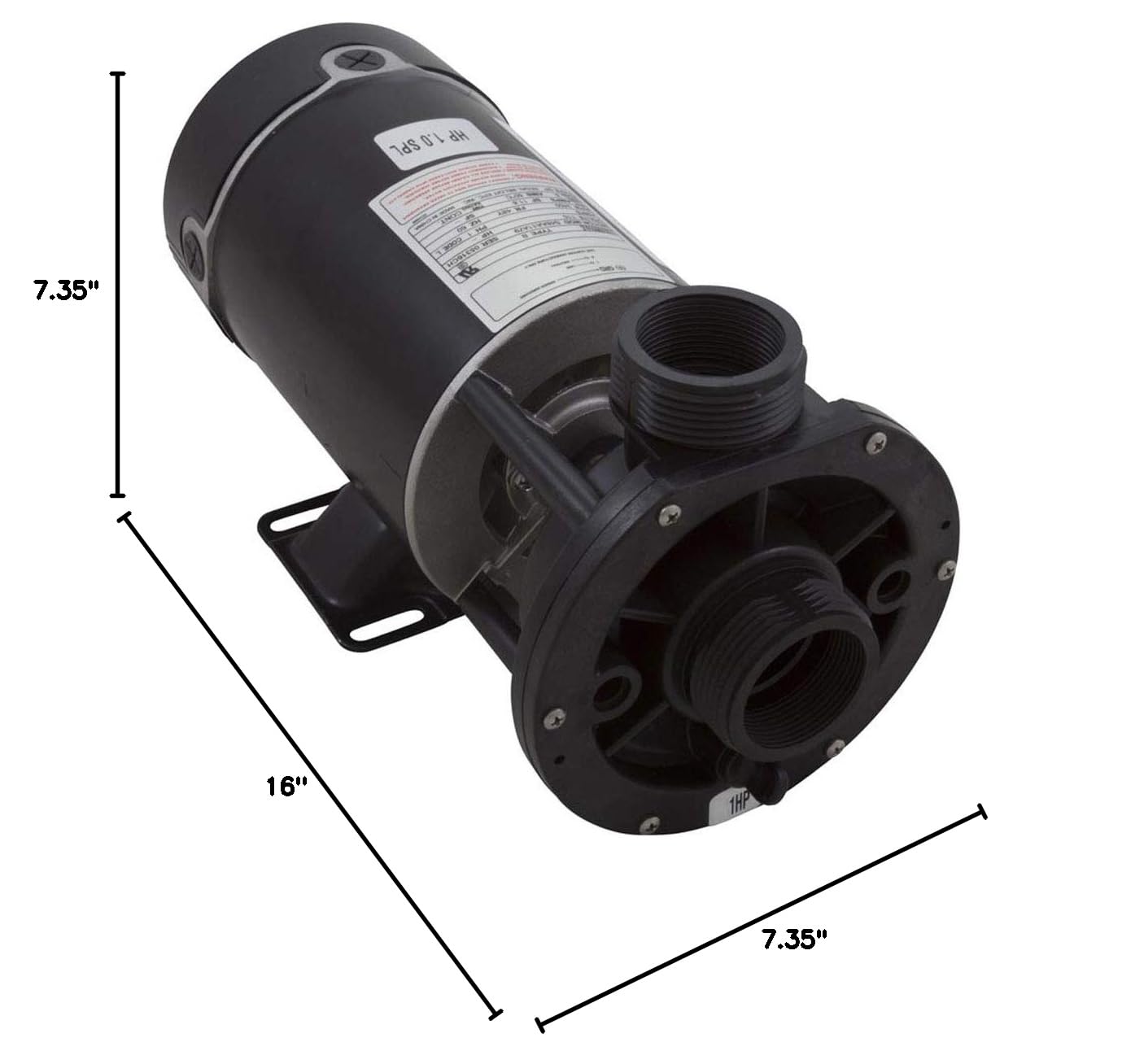 Waterway Plastics 3410410-15 1 HP 115V Single Speed Spa Pump with 1.5