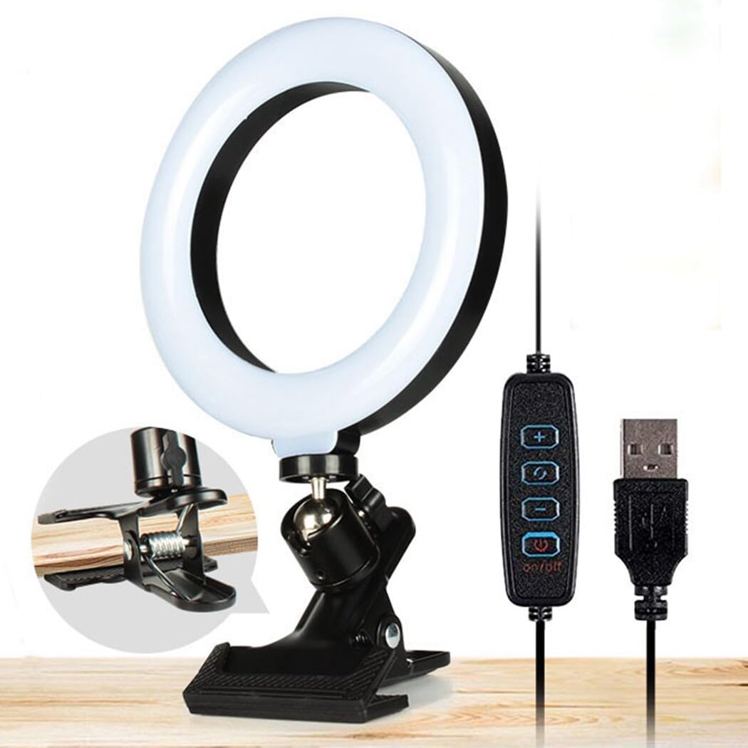 Kapmore Portable LED Selfie Light Kit with USB Charging, Wireless Remote Control, Adjustable Tripod & Phone Holder - Perfect for YouTube, TikTok, Live Streaming & Video Calls