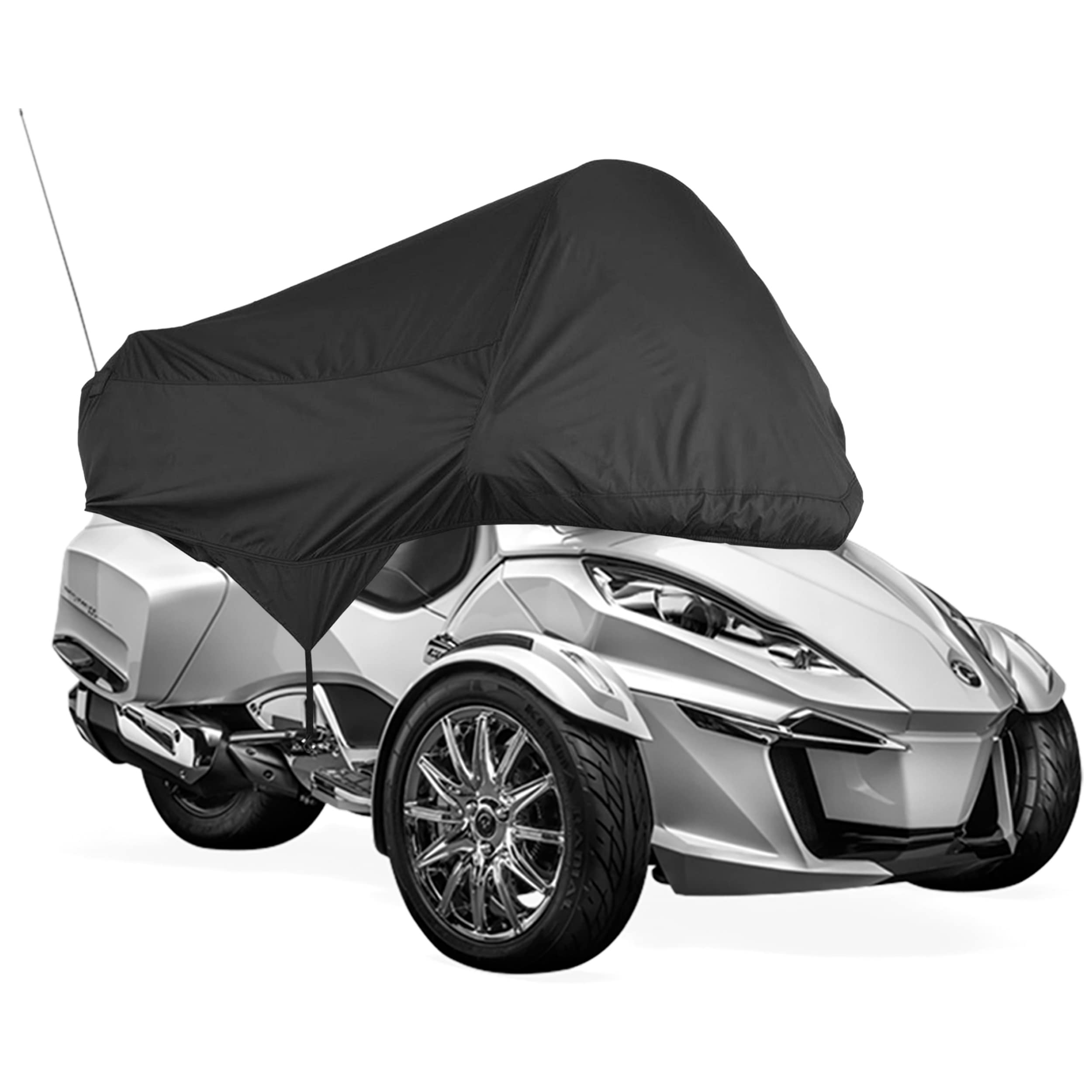 North East Harbor Half Cover for Can-Am Spyder 2009-2022 RT/RT-S/RT Ltd/RT Audio - Waterproof Weather Resistant Motorcycle Cover (Black) | Perfect for Outdoor Parking & Winter Storage Protection