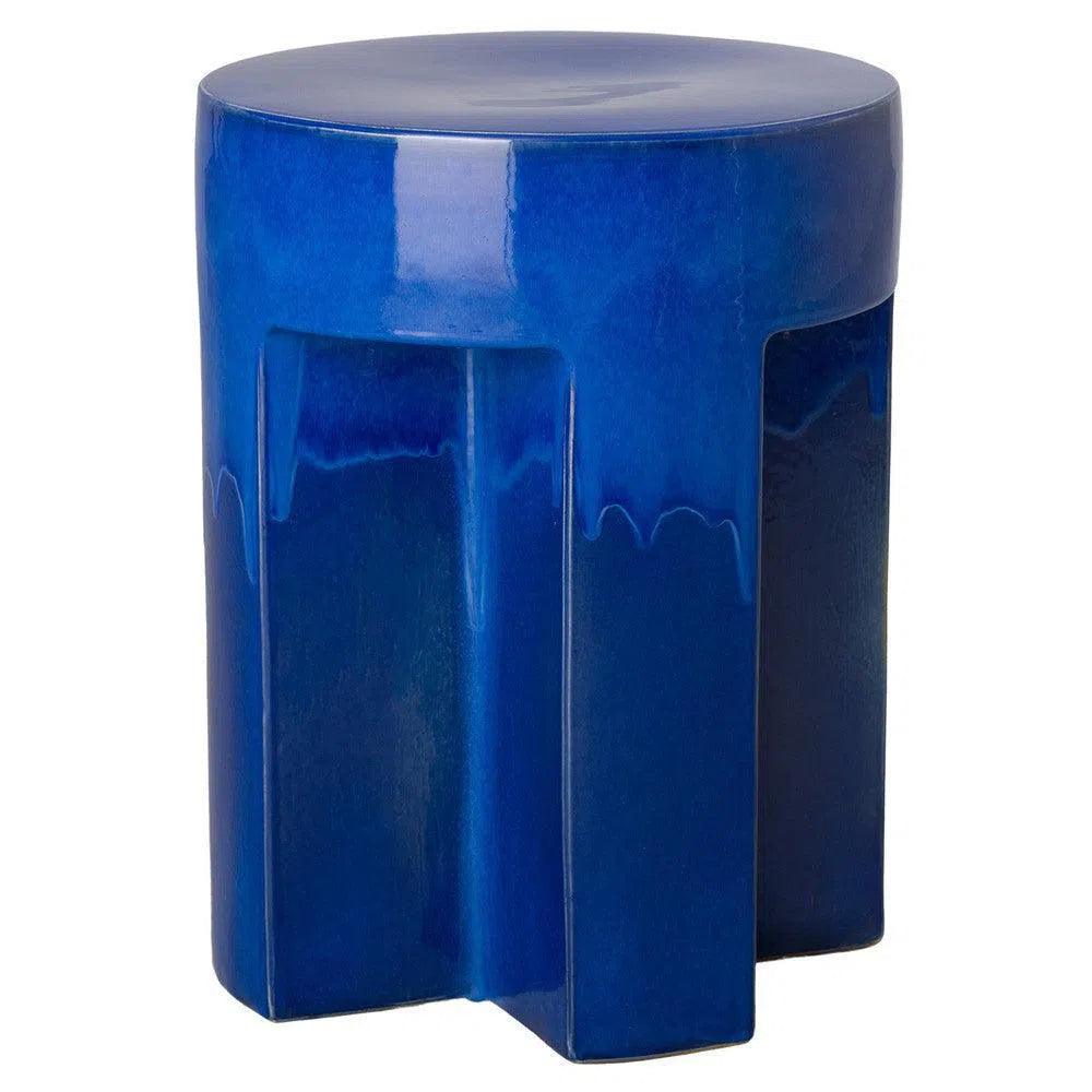 21 Inch Ceramic Outdoor Garden Stool - Weather-Resistant Decorative Stool for Patio, Lawn, Poolside & Backyard Decor