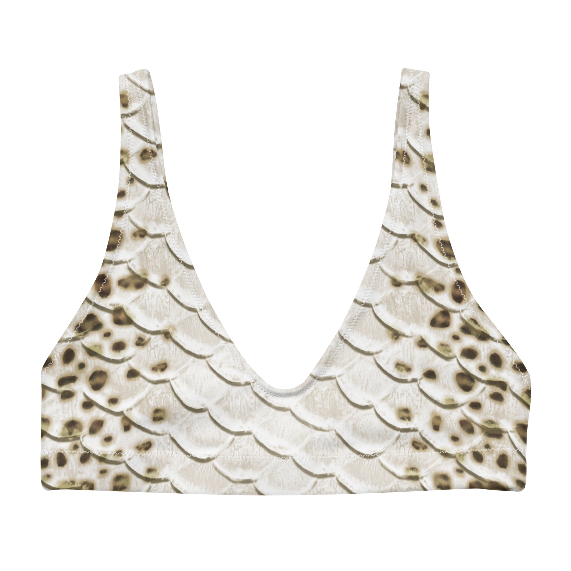 Eco-Friendly Leopard Shark Print Bikini Top - Sustainable Swimwear for Beach, Pool & Summer Vacations