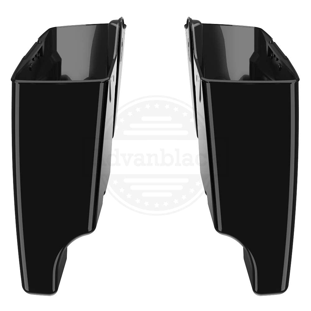 Premium Vivid Black Harley Saddlebags - Waterproof Motorcycle Luggage Bags for 2014+ Harley Davidson Touring Models - Perfect for Long Distance Rides & Road Trips