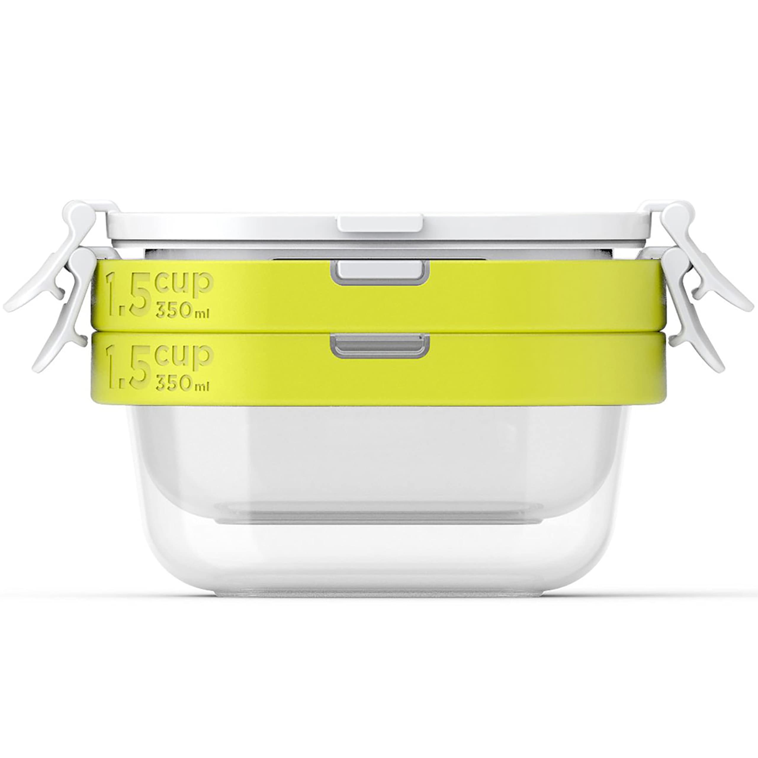 ZOKU 1.5-Cup Airtight Food Storage Containers with Lids - Set of 2 BPA-Free Reusable Snack Containers for Kitchen, Meal Prep & On-the-Go (Neat Stack, 4-Piece) - Perfect for Leftovers, Lunches & Office Snacks