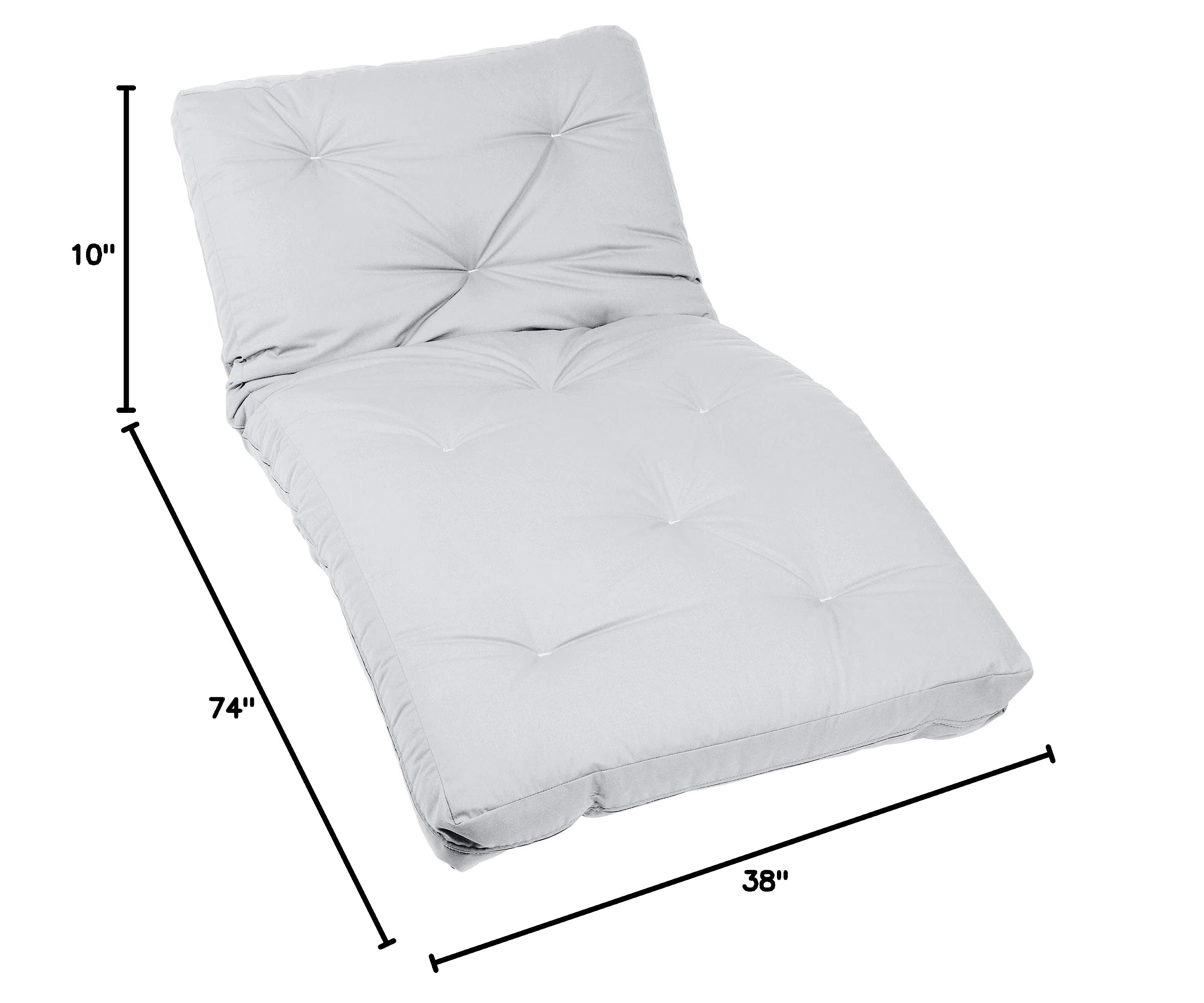FUTON-4-MATTRESS Standard Twin Size Futon Mattress - Soft Cloud Suede Fabric - Perfect for Guest Beds, Dorm Rooms & Small Spaces