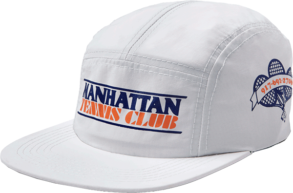 Call Me Manhattan Tennis Club Camp Skate HAT - Adjustable White Baseball Cap for Men & Women - Perfect for Tennis, Skateboarding, and Outdoor Activities