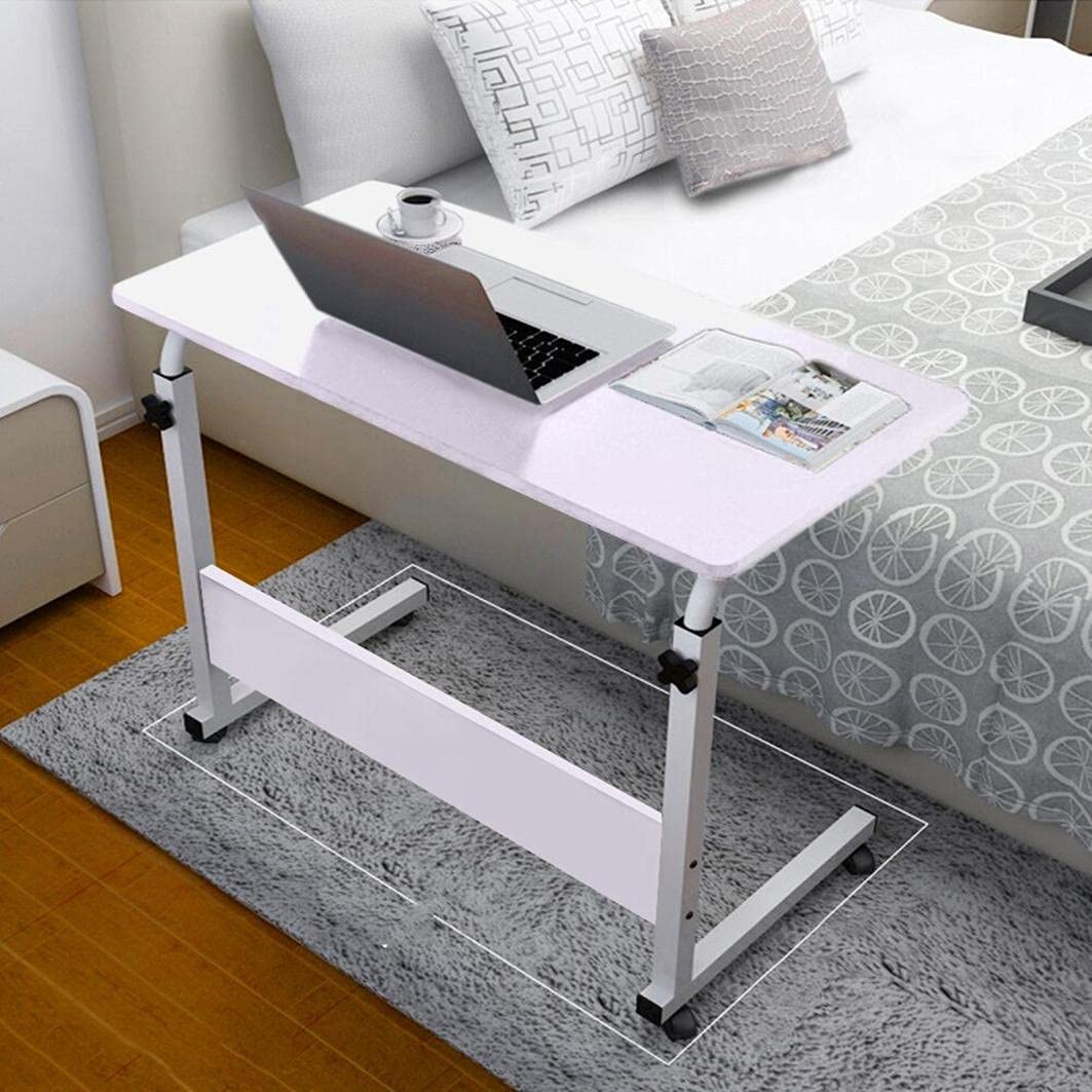 Adjustable Height Lazy Desk - Portable Lifting Computer Table for Home Office, Bedroom & Dorm Room - Ergonomic Workstation with Smooth升降 Mechanism (White) - Perfect for Remote Work, Gaming & Small Space Living