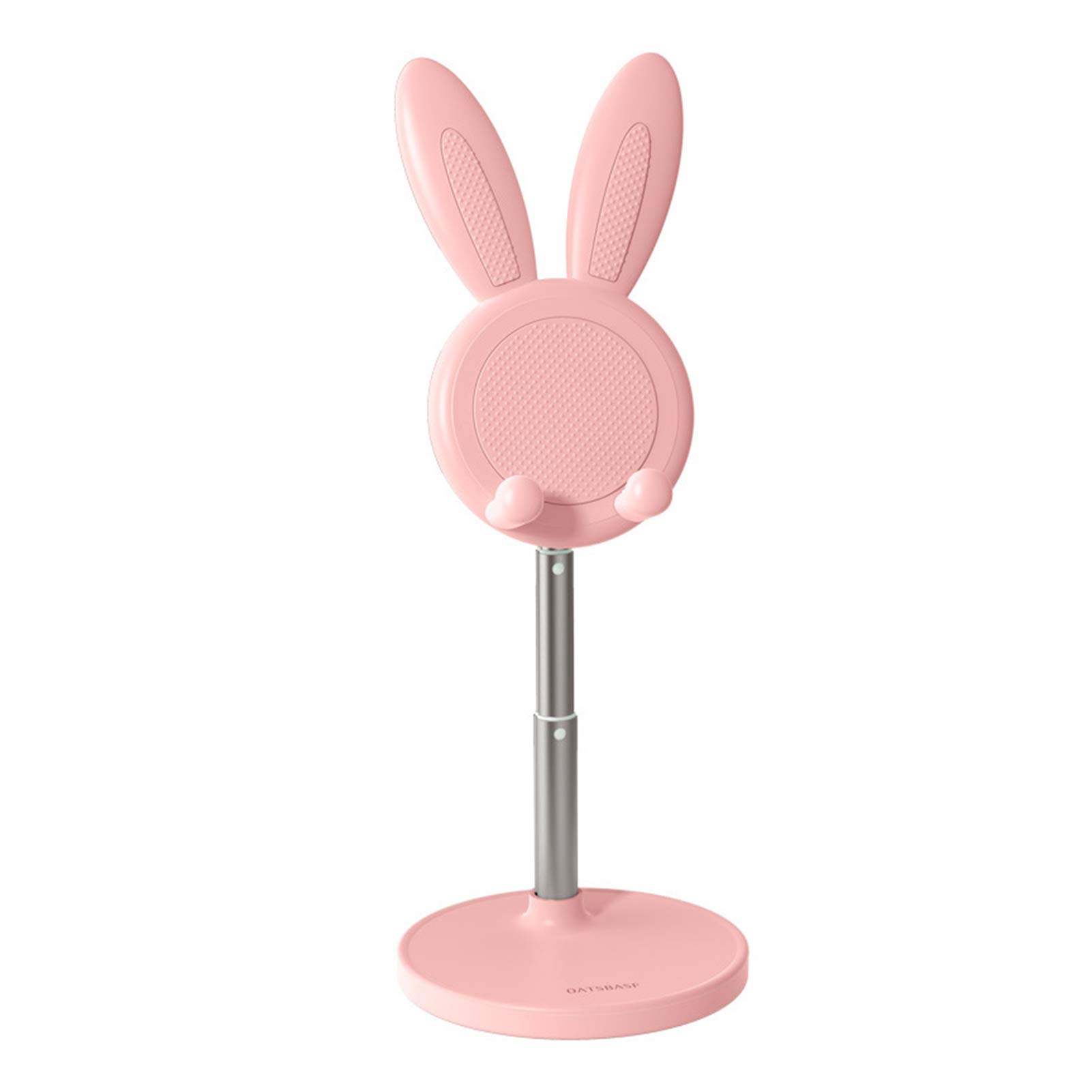 OCUhome Adjustable Anti-Slip Bunny Phone Stand Holder - Cute Easter Gift for Desk, Office & Home Use - Space Saving Phone Bracket for iPhone, Samsung & All Smartphones (Pink)