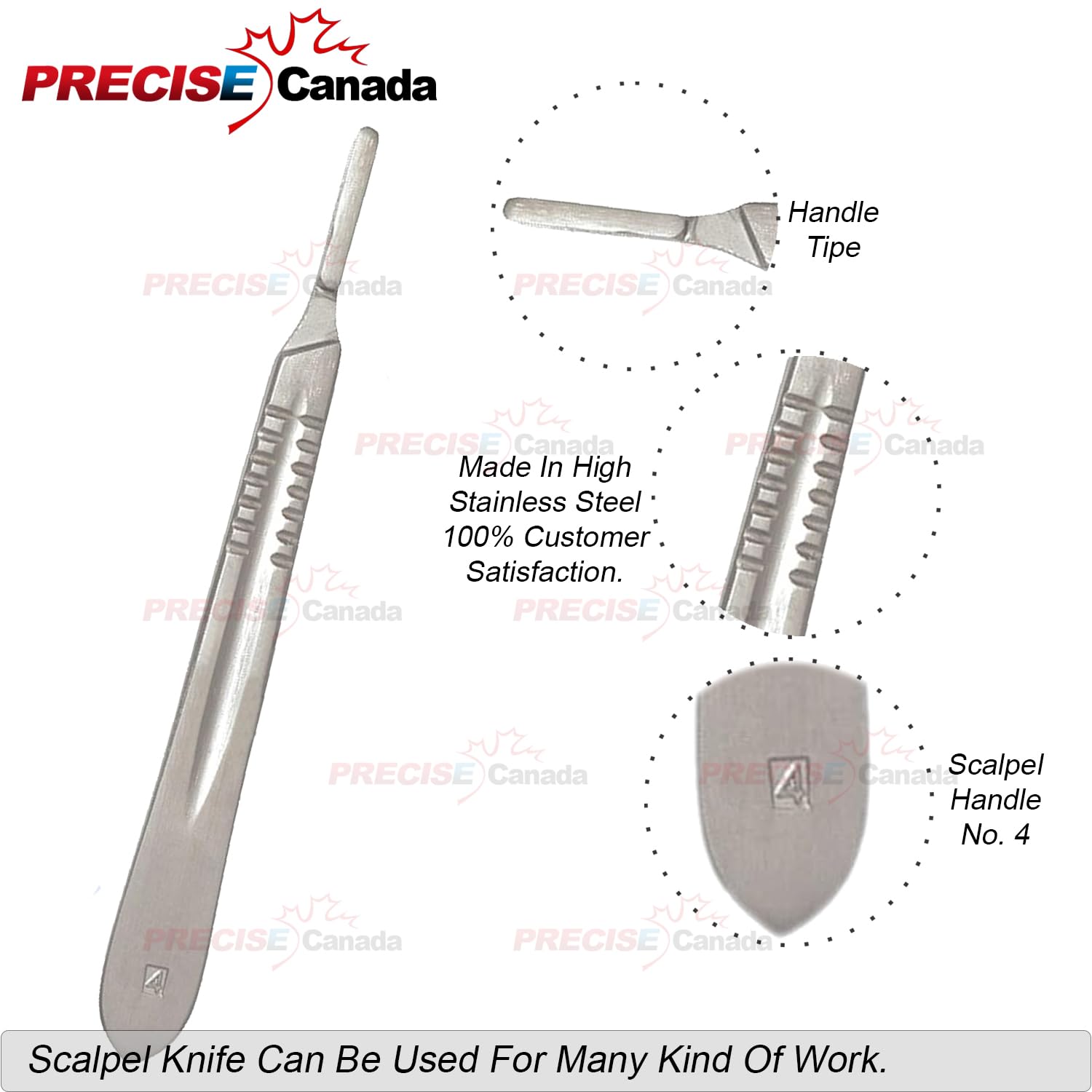 100-Pack #20 PC Scalpel Blades with Free #4 Handle - Precision Surgical Blades for Medical Procedures, Lab Dissections & Craft Cutting
