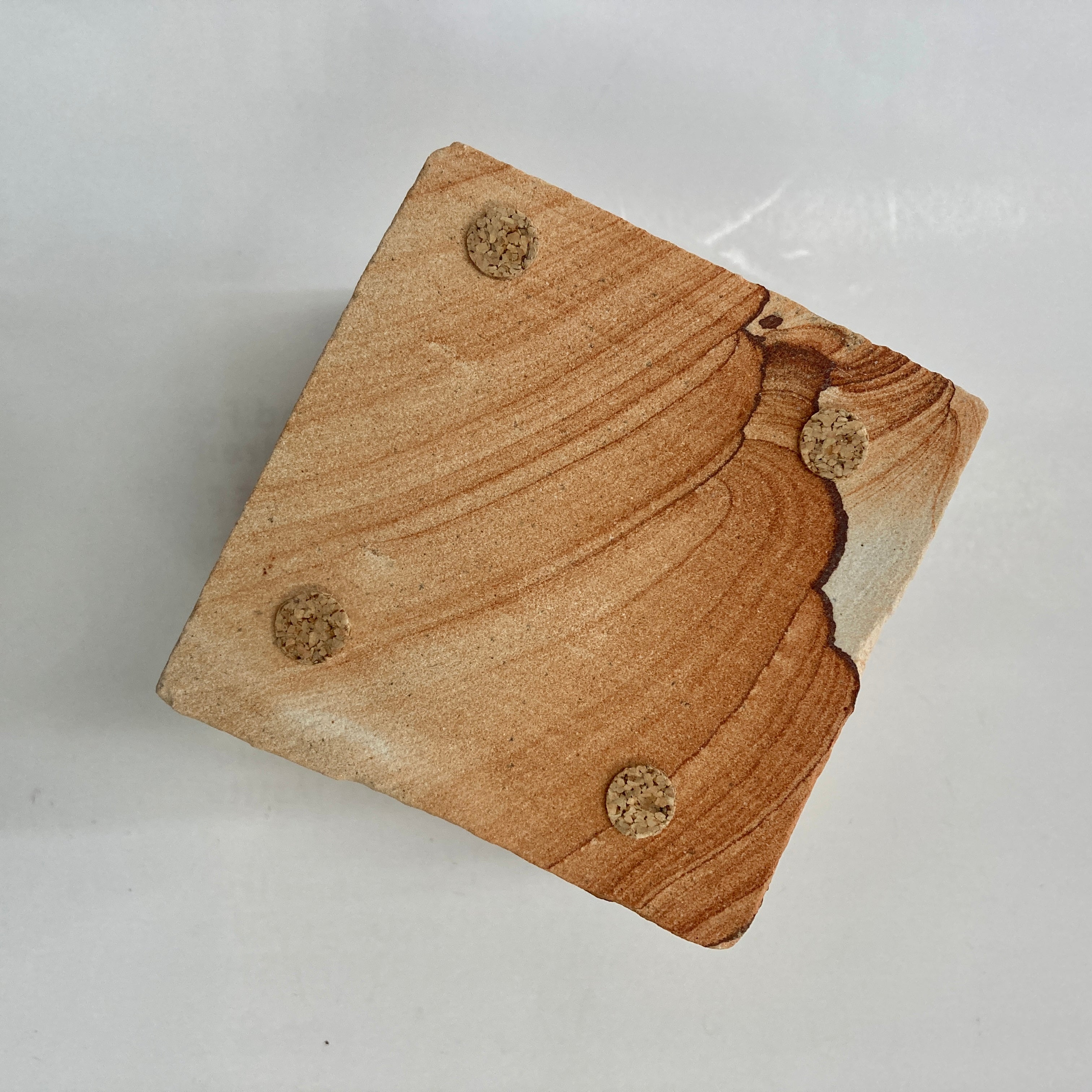 Handcrafted Sandstone Cube Candle Holder - Natural Stone Home Decor for Table Centerpiece, Wedding & Meditation Spaces