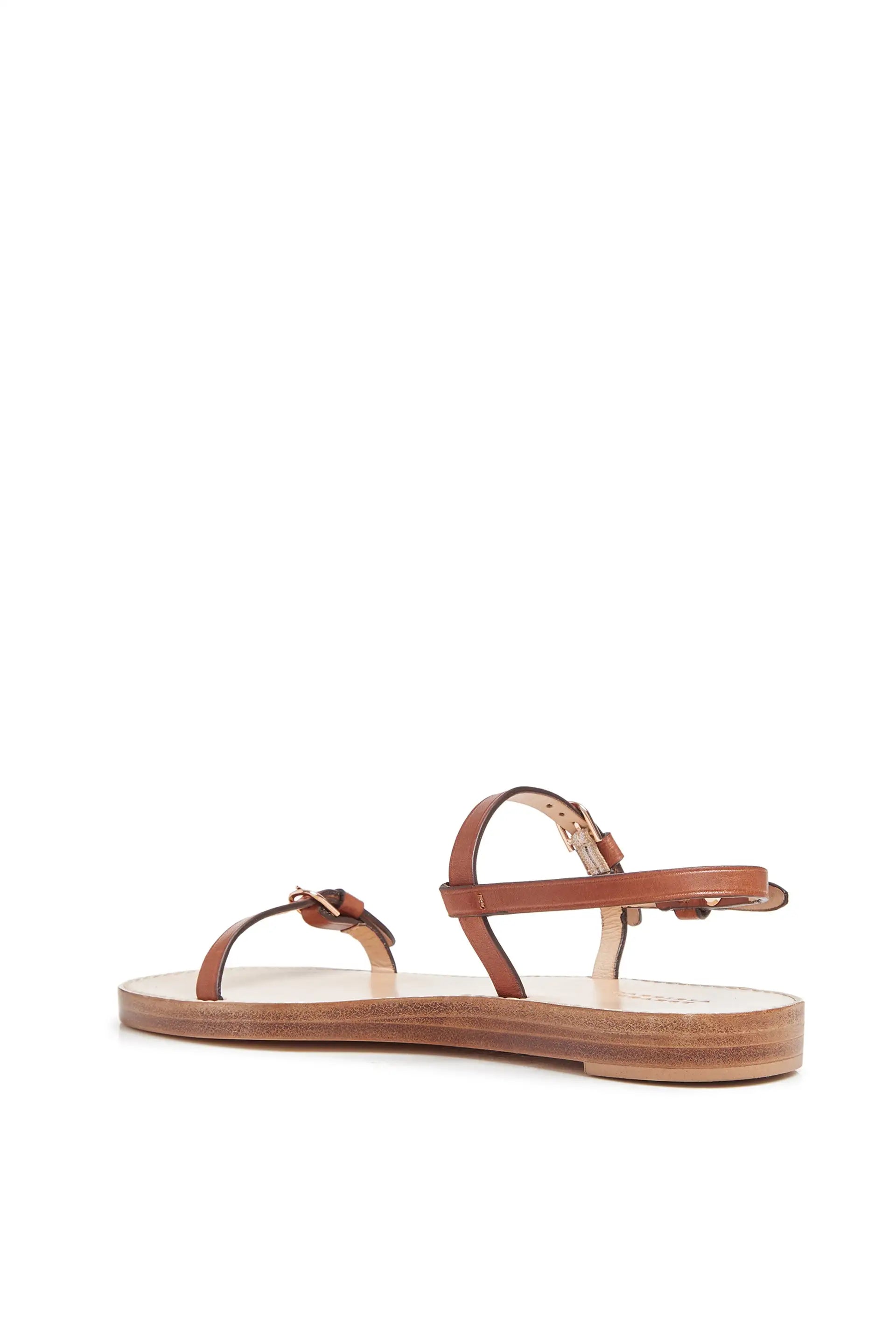 Steward Flat Sandal Women's Genuine Leather Comfortable Slip-On Casual Shoes for Walking, Travel & Everyday Wear | Cognac Brown