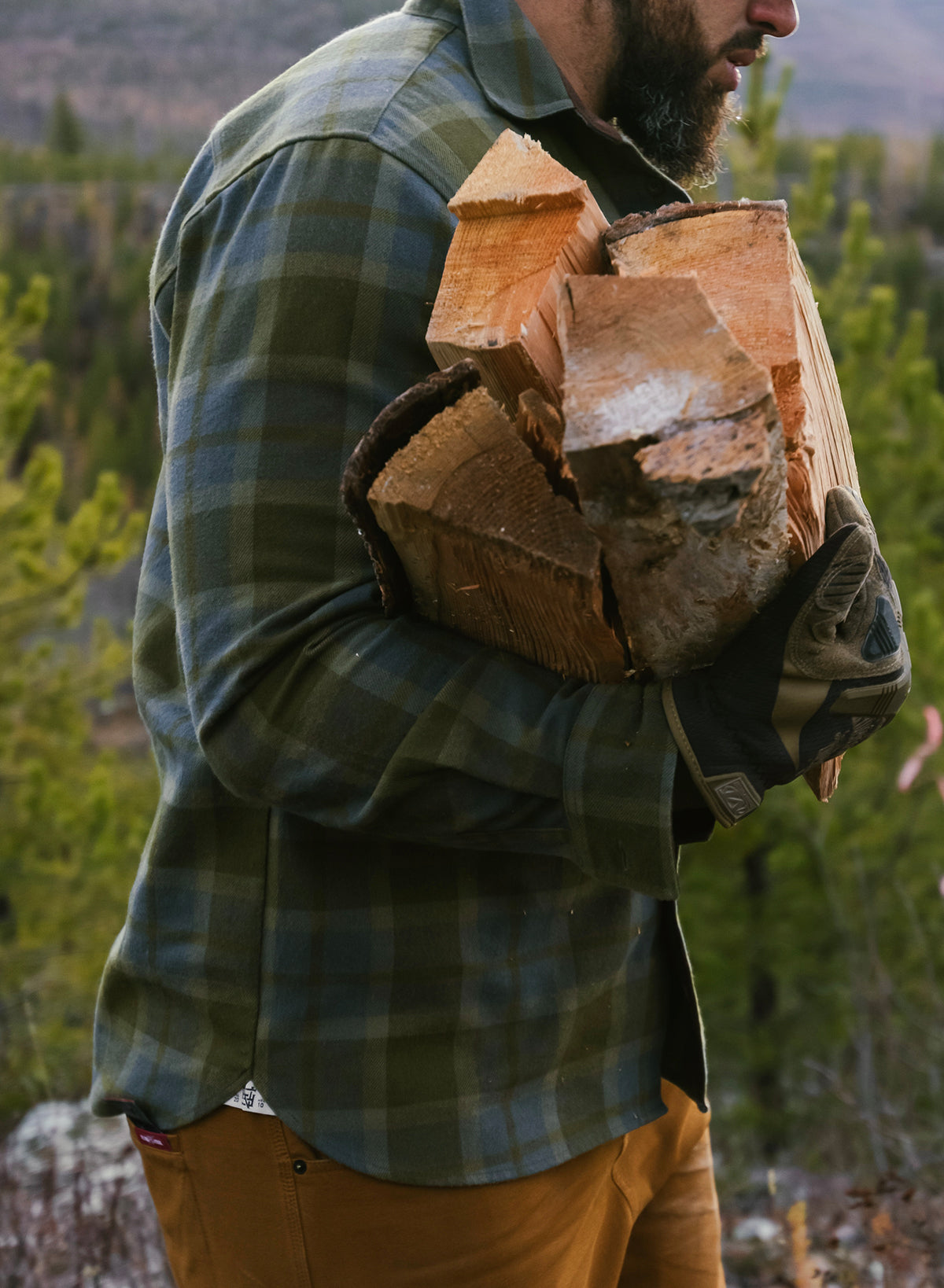 Men's Forever Flannel Shirt - Soft & Comfortable Olive Plaid Shirt for Casual Wear & Outdoor Adventures