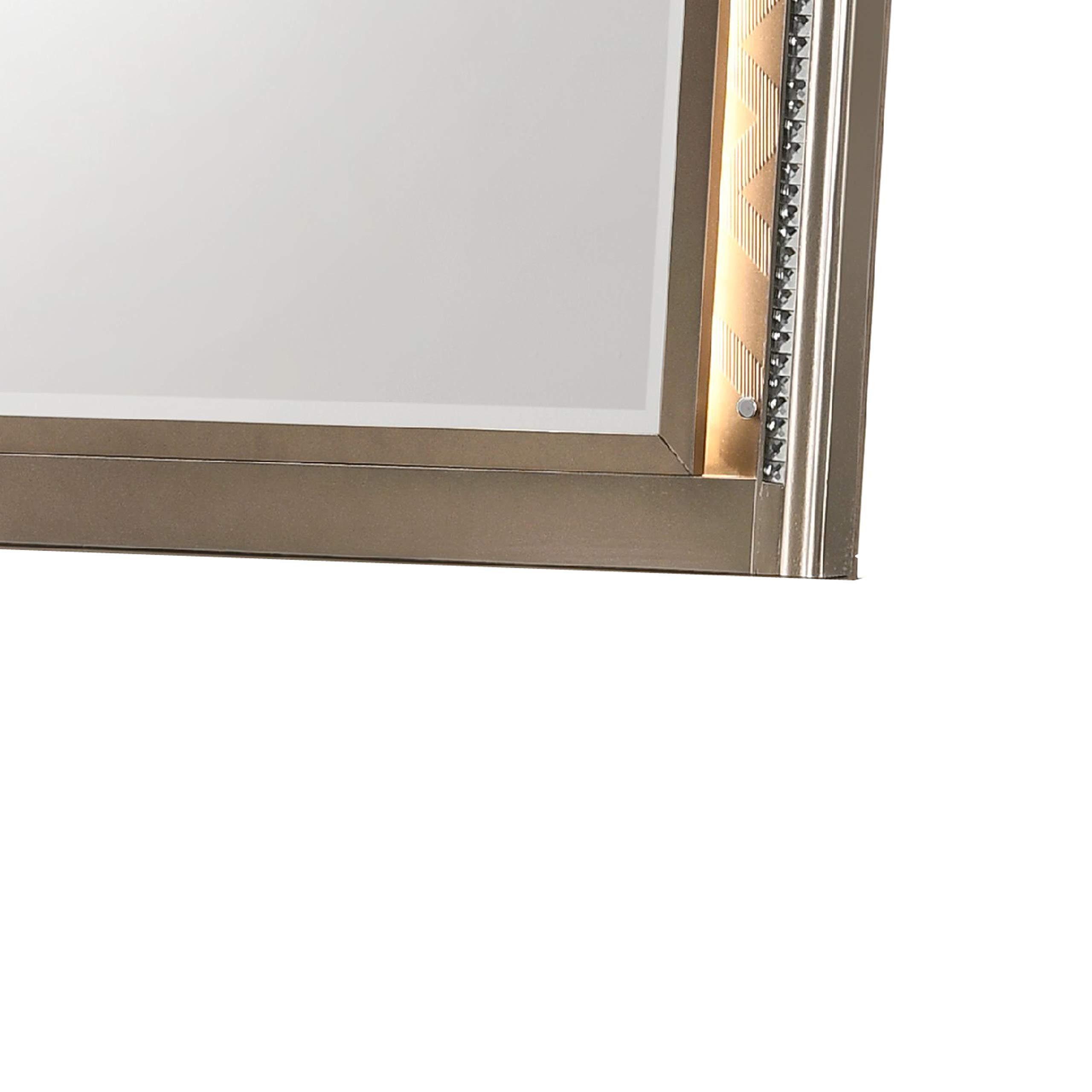 Benjara Transitional Wooden Arch Top Mirror with Molded Details - Gold Finish Wall Mirror for Living Room, Bedroom, or Entryway Decor