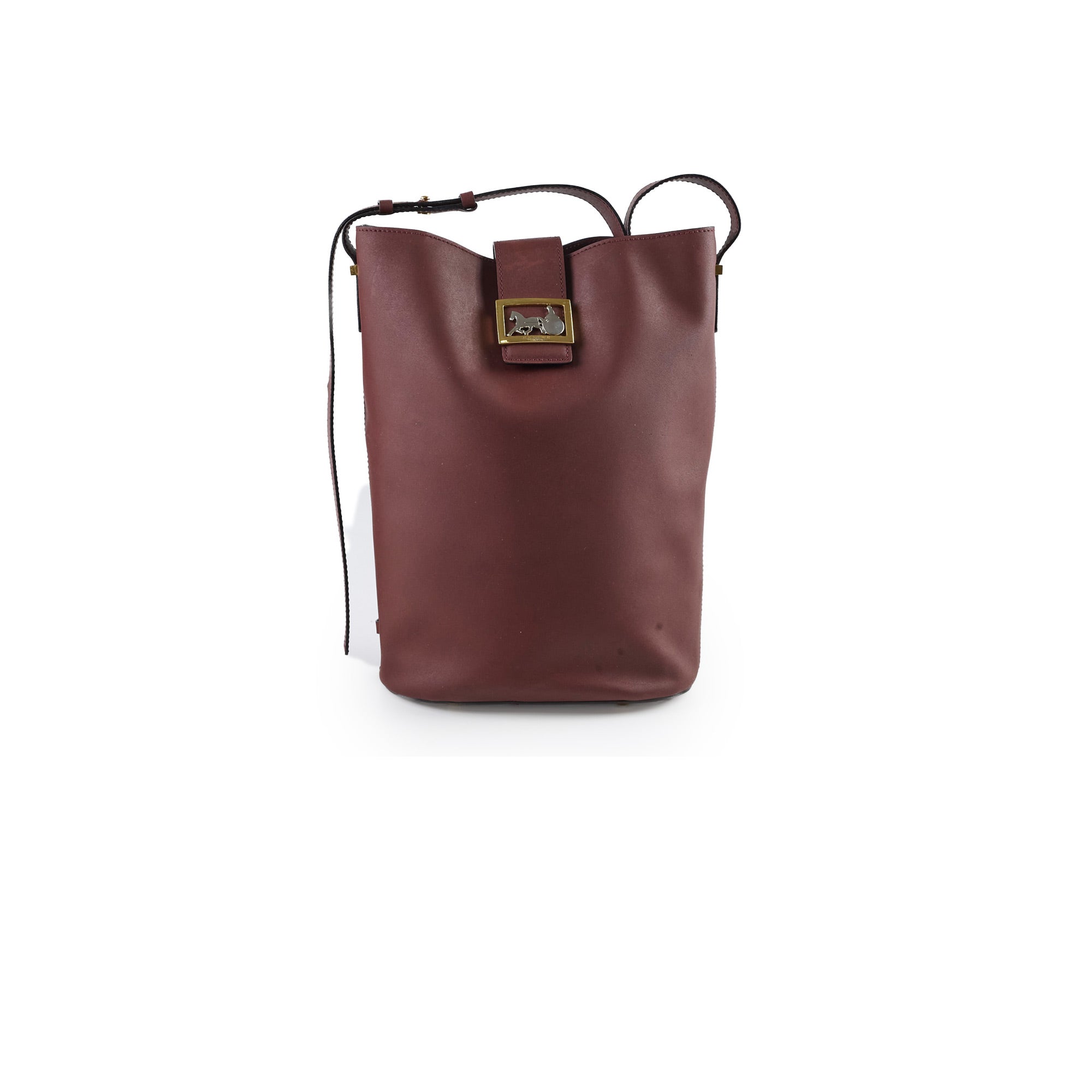 Vintage Celine Bucket Bag in Burgundy Leather - Stylish & Durable for Women's Everyday Use, Work, and Travel