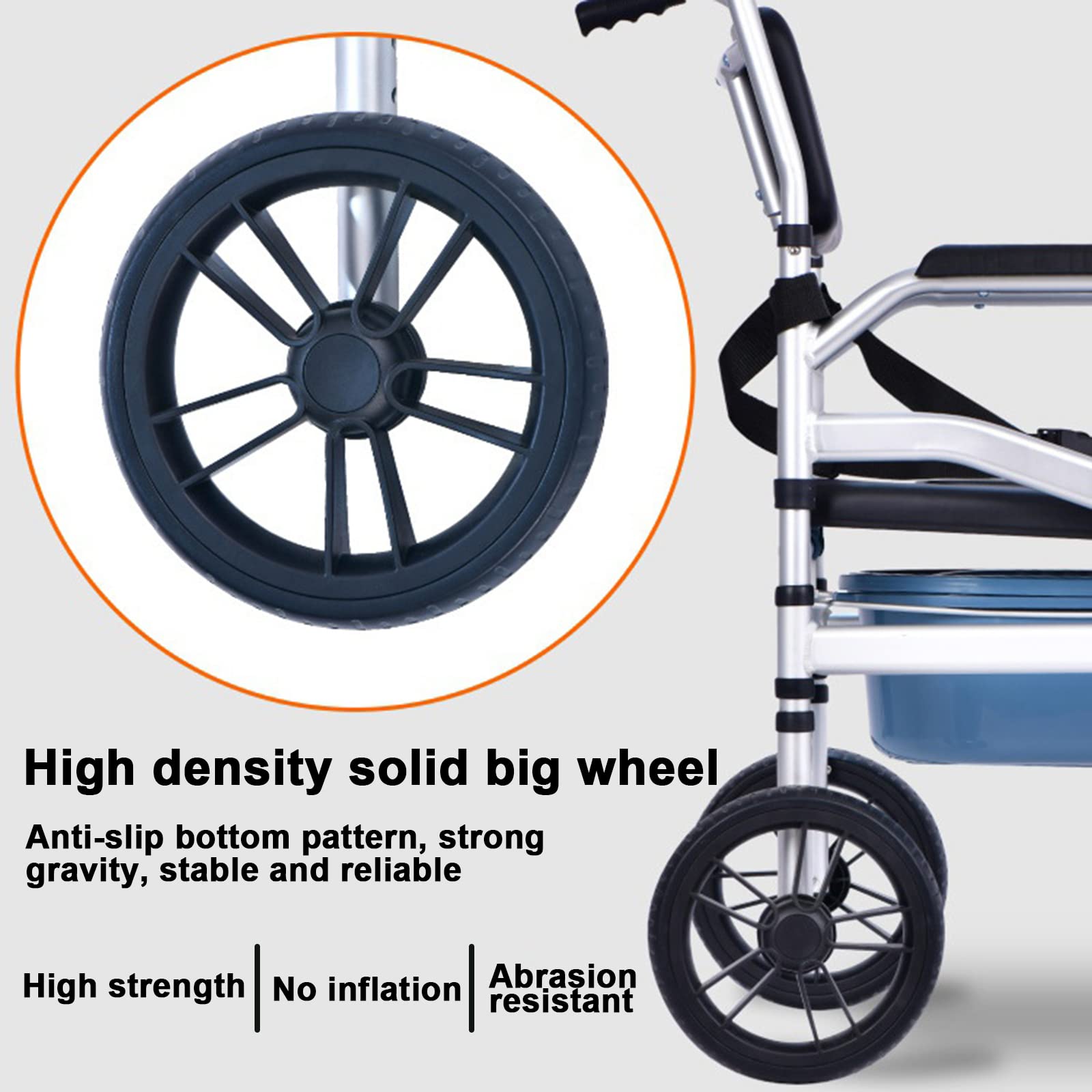 **Foldable Aluminum Alloy Shower Chair with Wheels – 4-in-1 Adjustable Height Rolling Shower Wheelchair for Seniors – Sturdy Commode Seat with Large Basin – Ideal for Elderly Bathroom Safety & Mobility (Black)**    *(Use Case: Perfect for seniors, disabled individuals, or post-surgery recovery, providing safe bathing and easy mobility in bathrooms.)*