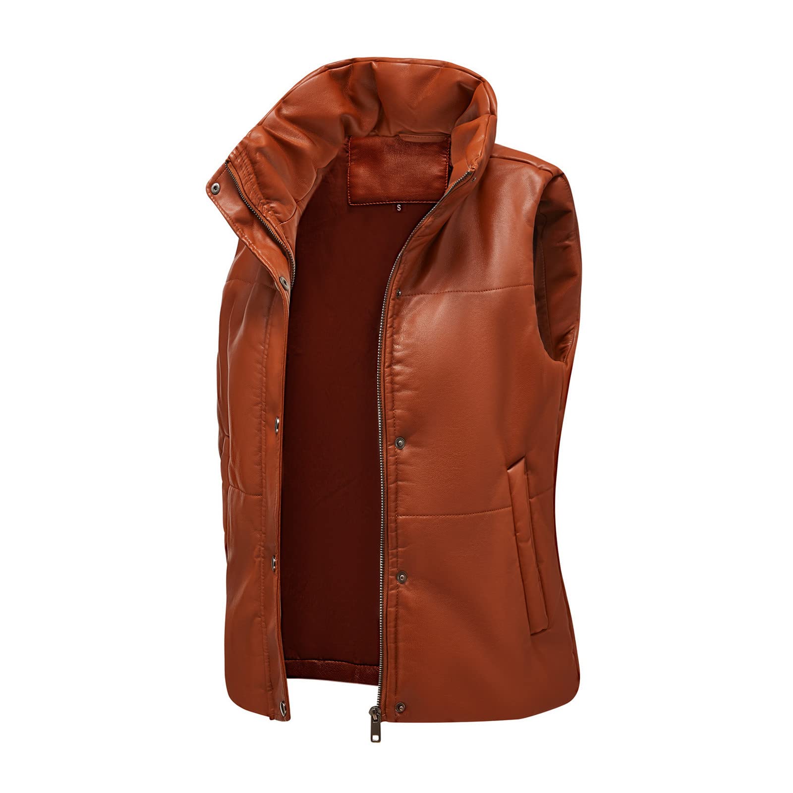 Stylish Women's Faux Leather Jacket - Long Sleeve Zippered Fitted Coat for Fall | Fashionable Outerwear for Casual Wear, Night Out & Street Style