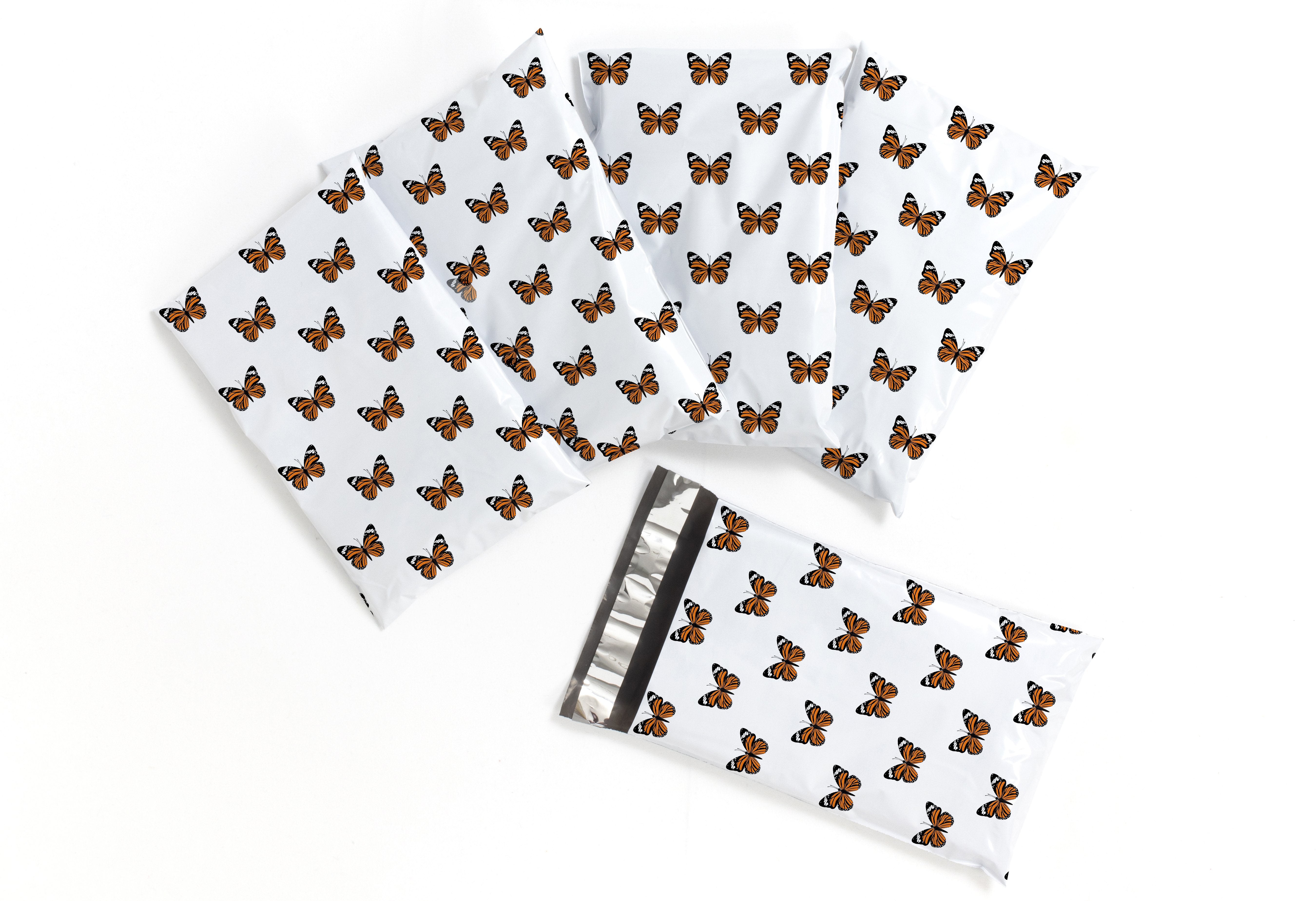Monarch Butterfly Poly Mailers 6x9 - Eco-Friendly Shipping Envelopes for Ecommerce, Small Business & Online Stores - Perfect for Mailing Jewelry, Crafts & Lightweight Items