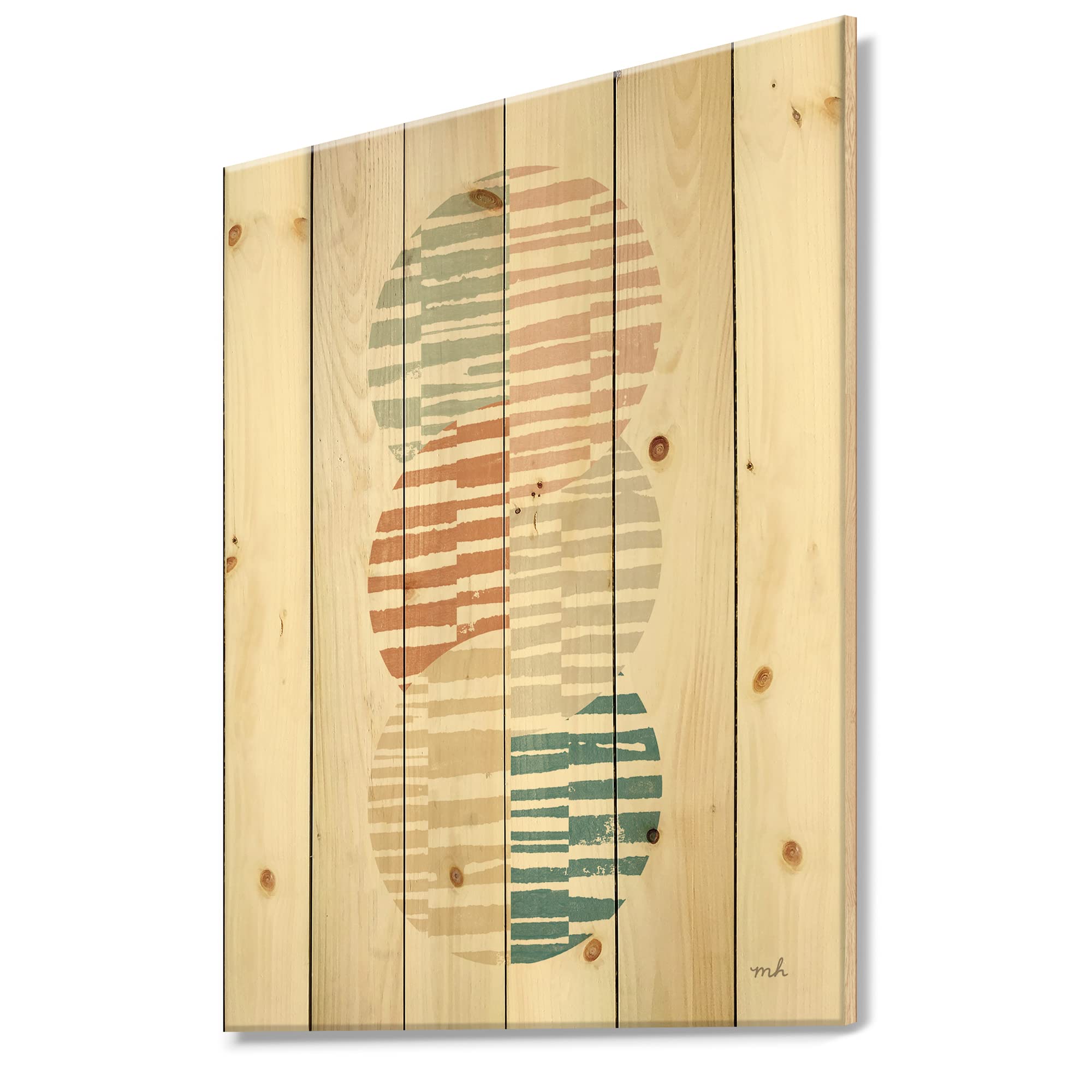 DesignQ Watercolor Geometric Triangle I - Transitional Print on Natural Pine Wood - 30x40 Wall Art - Perfect for Living Room, Bedroom & Office Decor