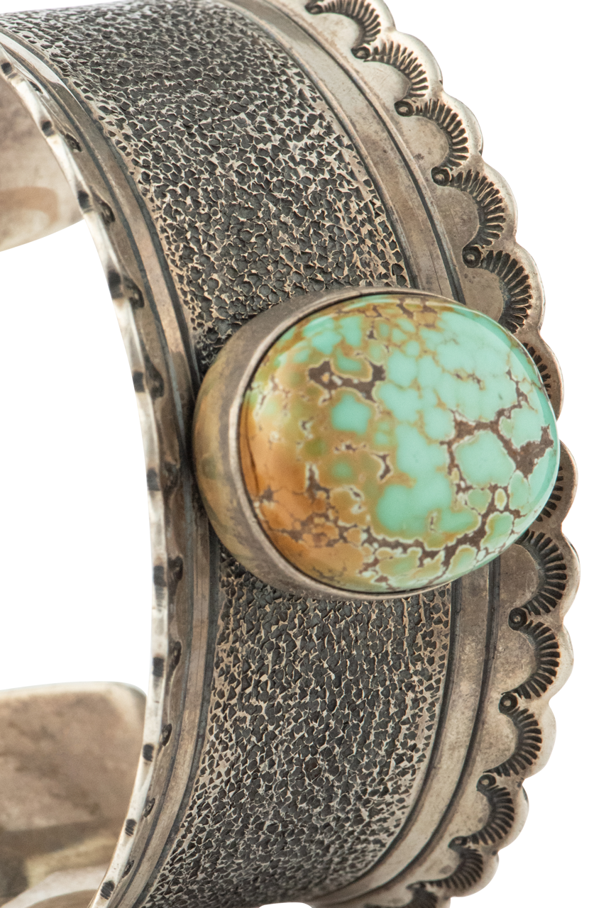 Royston Turquoise Stone Cuff Bracelet for Women - Handmade Sterling Silver Boho Jewelry - Perfect for Casual Wear, Gift Giving & Special Occasions