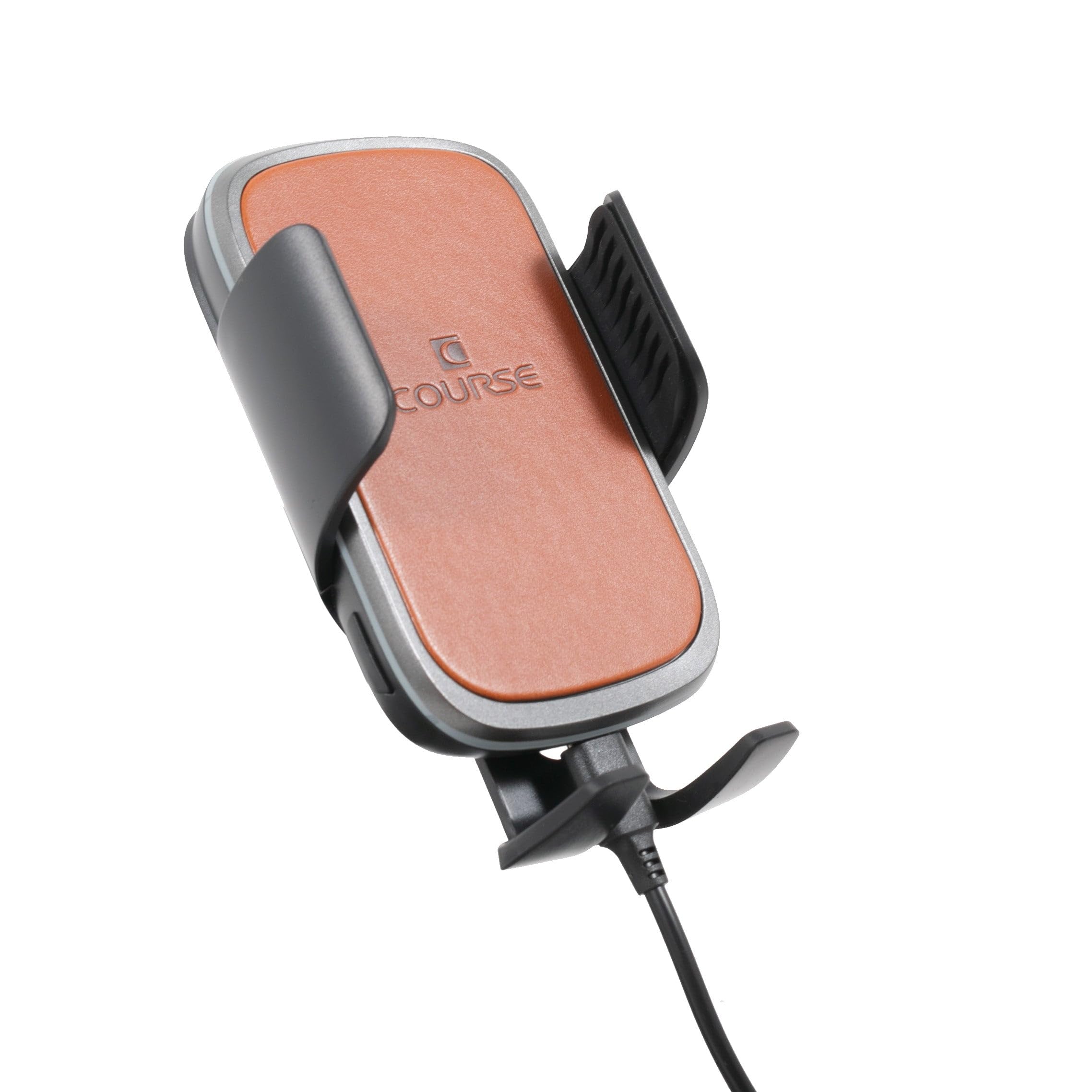 Course Motorsports Automatic Gripping Wireless Induction Charger Tan - Fast Qi Charging for iPhone & Android - Perfect for Car, Office & Home Use