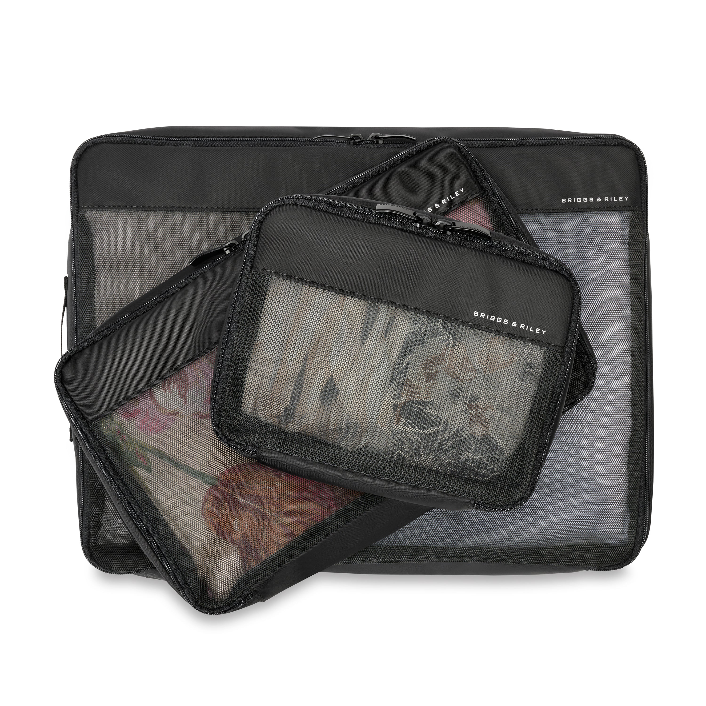 Briggs & Riley Travel Essentials Check In Packing Cube Set - 3-Piece Luggage Organizers for Suitcases | Perfect for Business Trips, Vacations & Weekend Getaways