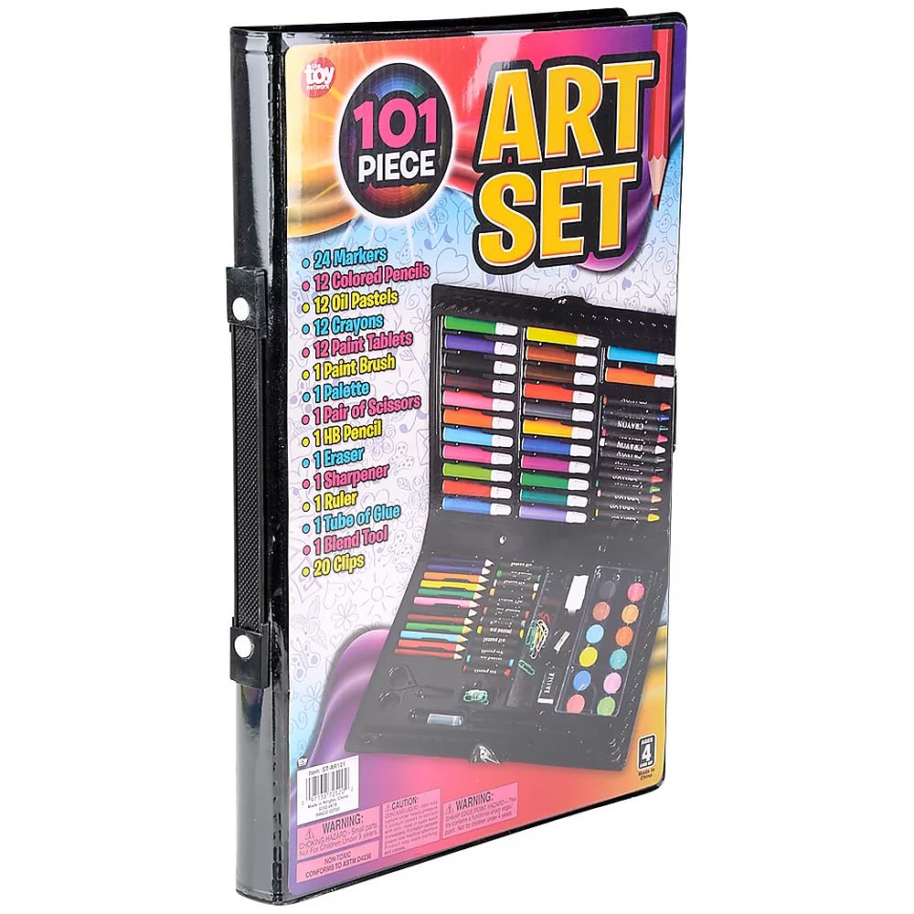 Rhode Island Novelty 101-Piece Art Set for Kids & Adults - Premium Drawing & Painting Supplies for School, Home & Creative Projects