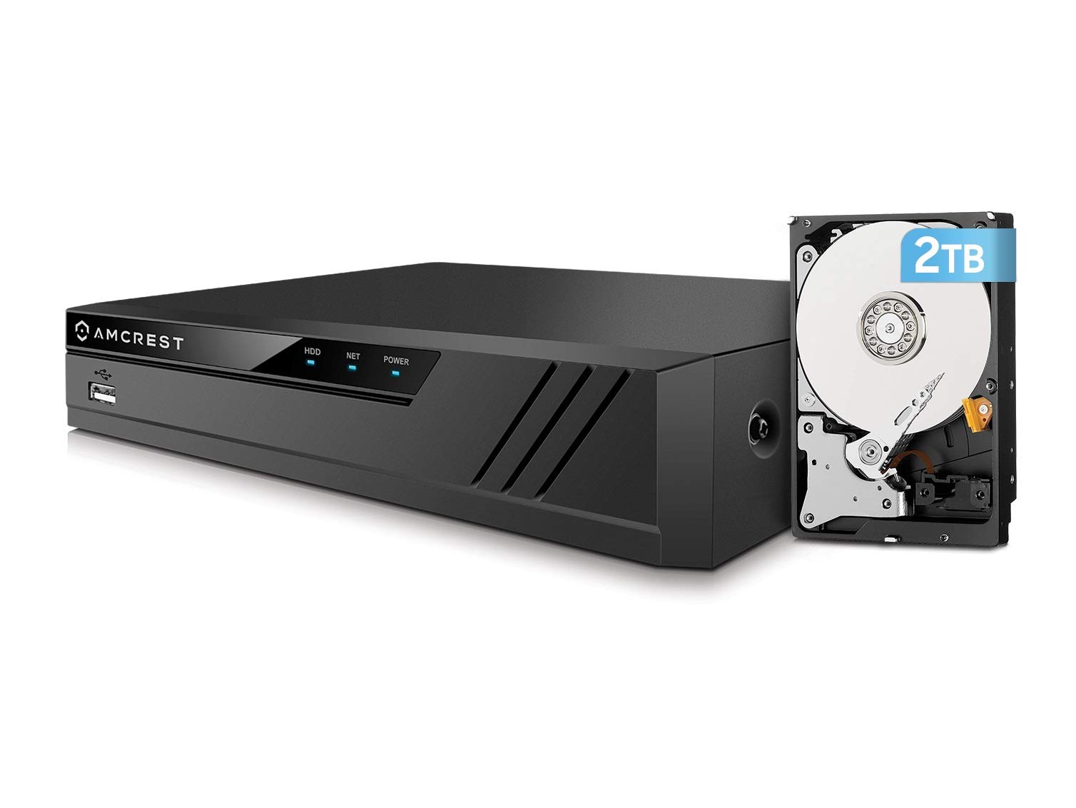 Amcrest 4K 16CH NVR NV4116-A2 Network Video Recorder with 2TB HDD - Supports 16 x 8MP/4K IP Cameras, 1080p/3MP/4MP/5MP/8MP Resolution - Ideal for Home Security, Business Surveillance & 24/7 Monitoring