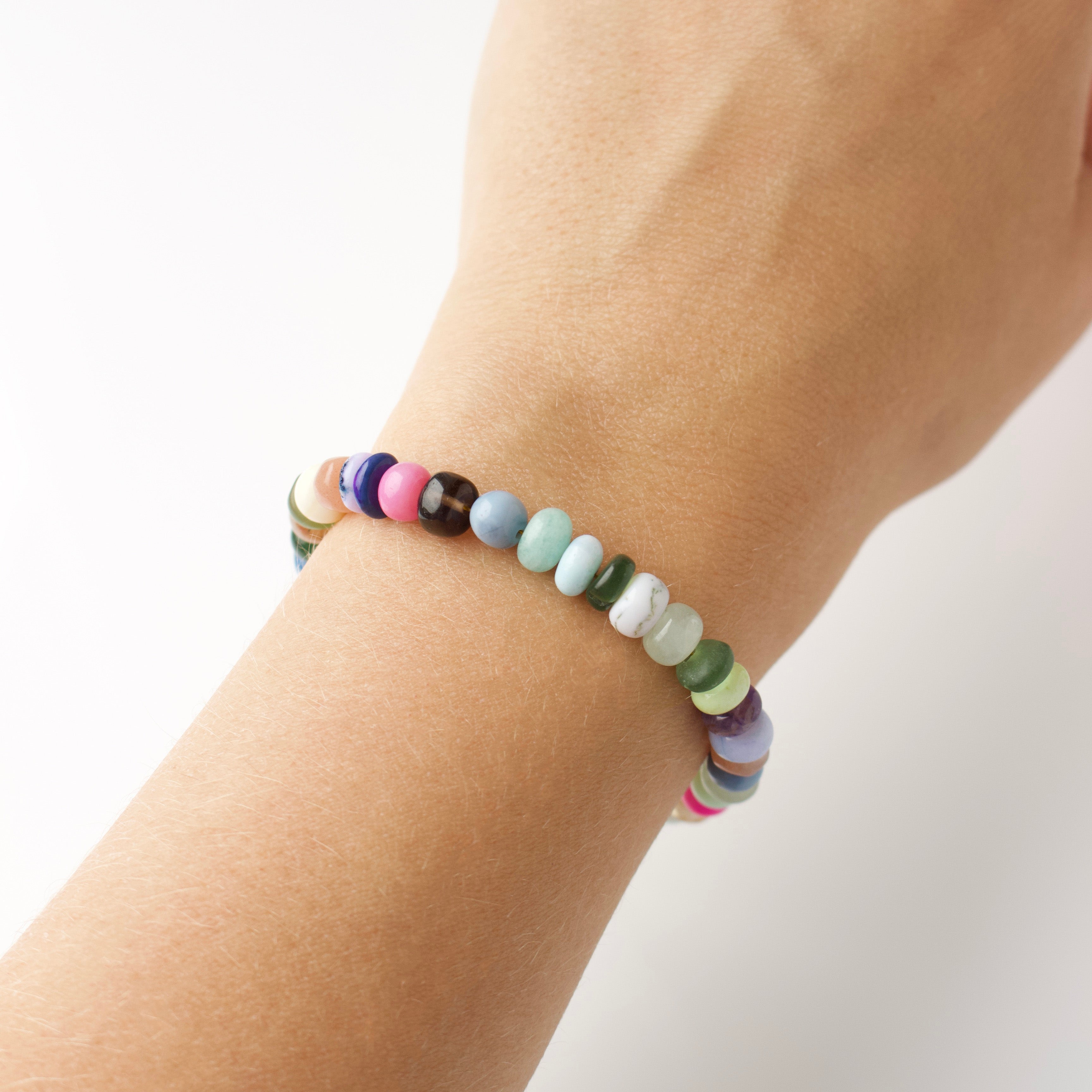 Multi Agate Beaded Bracelet for Women - Natural Stone Healing Jewelry for Stress Relief & Positive Energy - Perfect for Yoga, Meditation & Everyday Wear